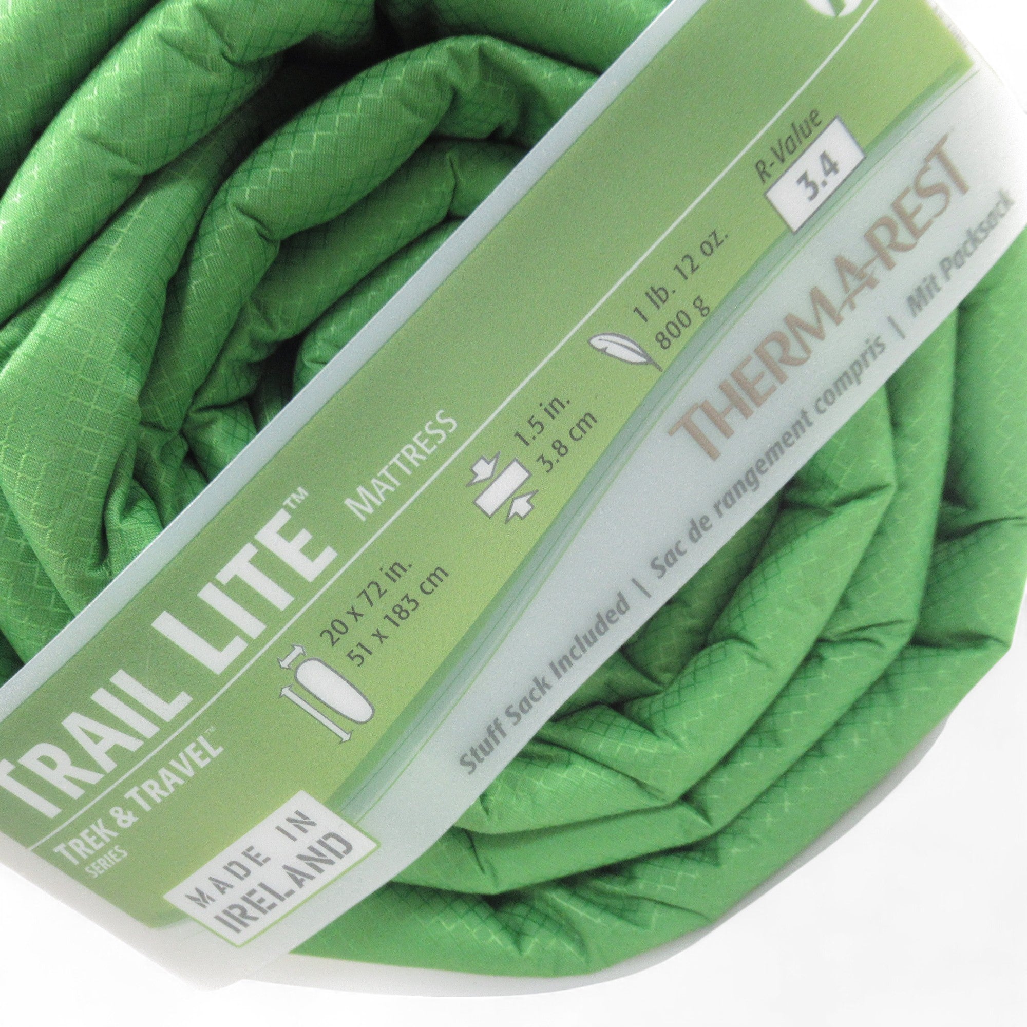 Therm-A-Rest Trail Lite Mattress Green Camping Mat 20x72" | Pre-loved