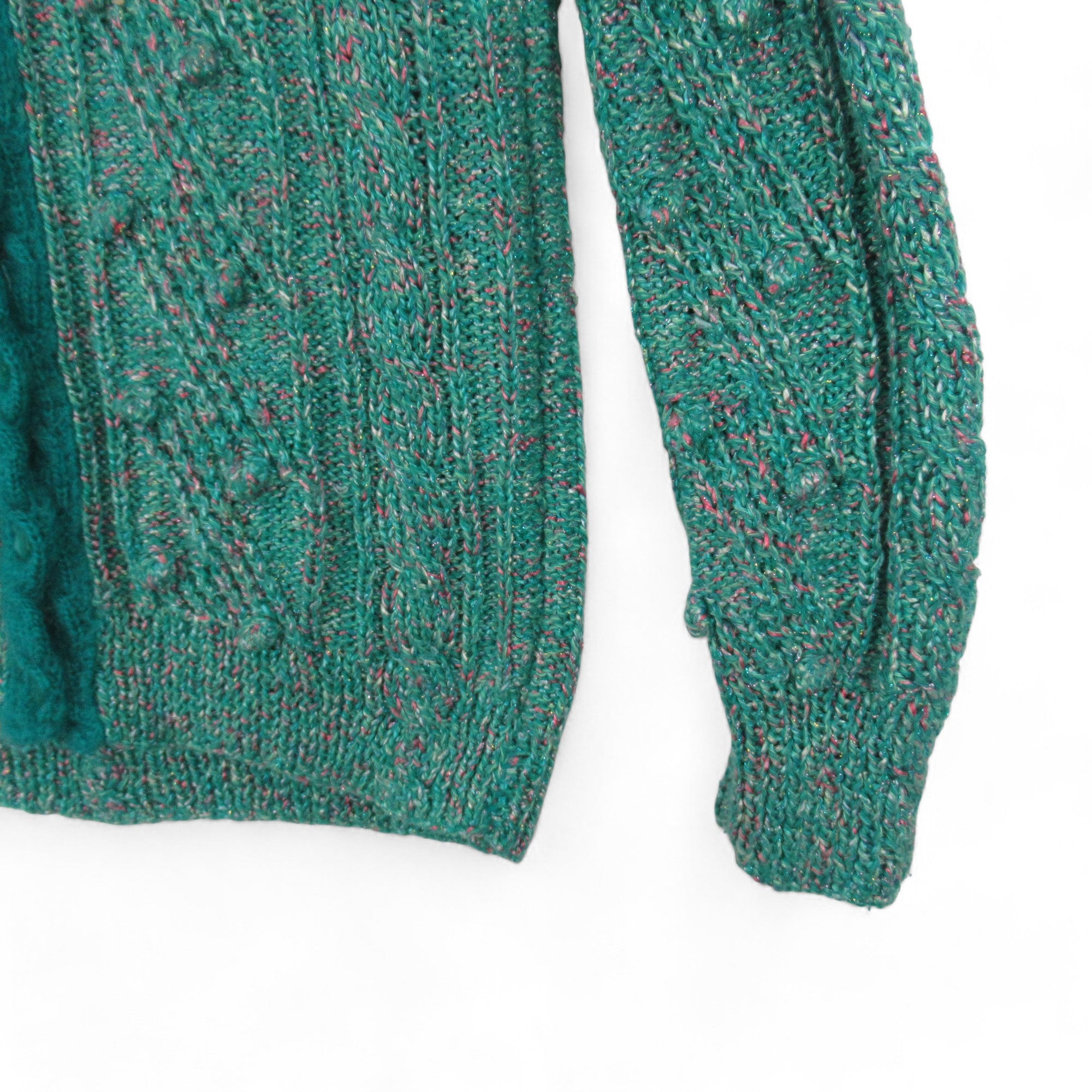 sleeve image for Vintage Green Medium Knitted Cardigan Womenswear | Preloved