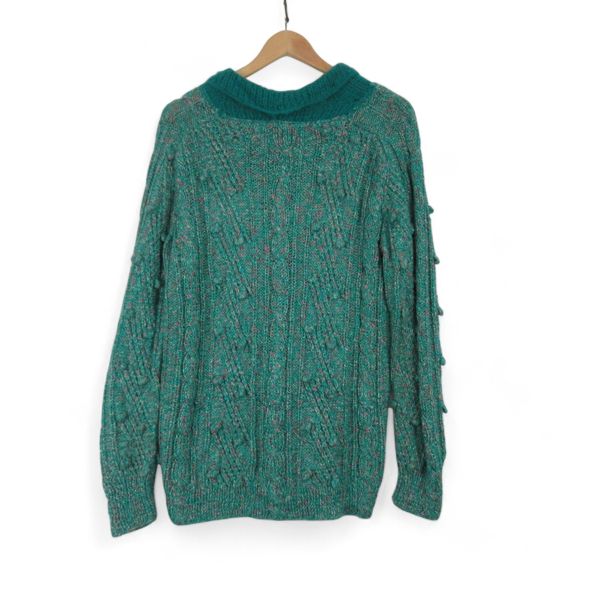 back image for Vintage Green Medium Knitted Cardigan Womenswear | Preloved