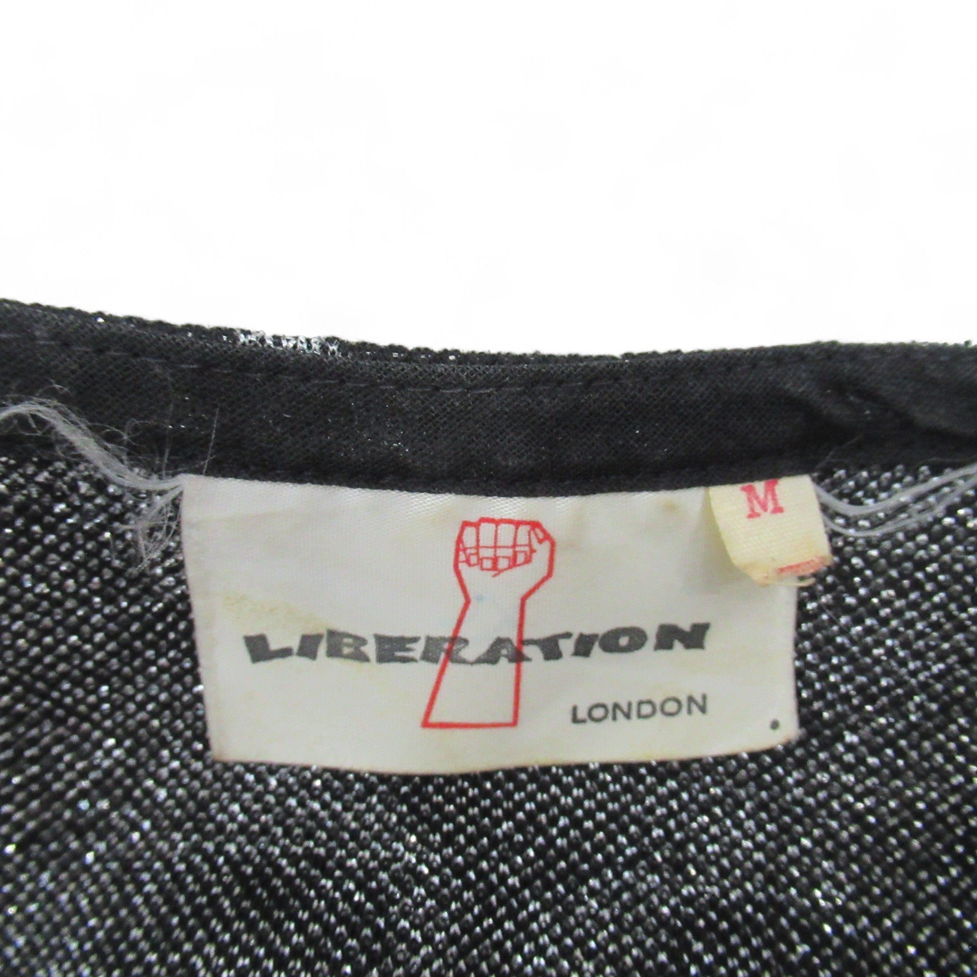 label image for Liberation London Vintage Small Black Silver Top Womenswear | Preloved 