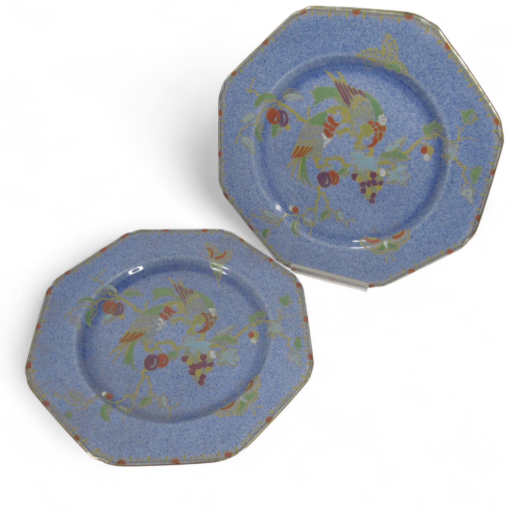 Bursley Ware 728 Octagon Bird Plates Decorative 8.5" | Pre-loved