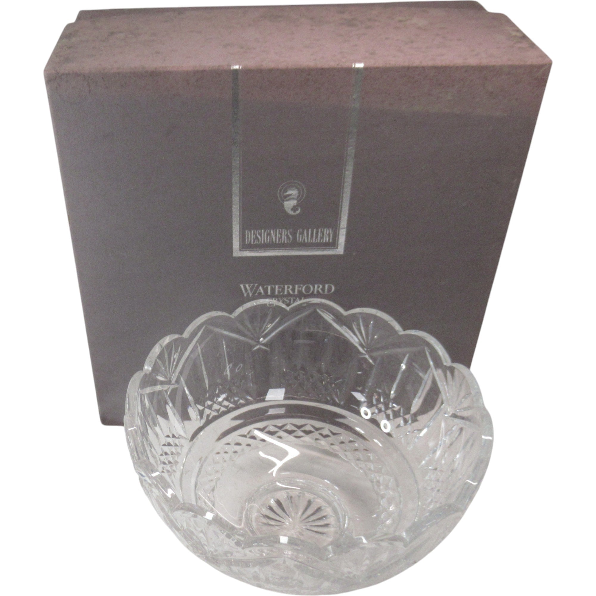 Front with box image of Waterford Crystal Wishing Well Bowl Cut Glass Irish 25cm