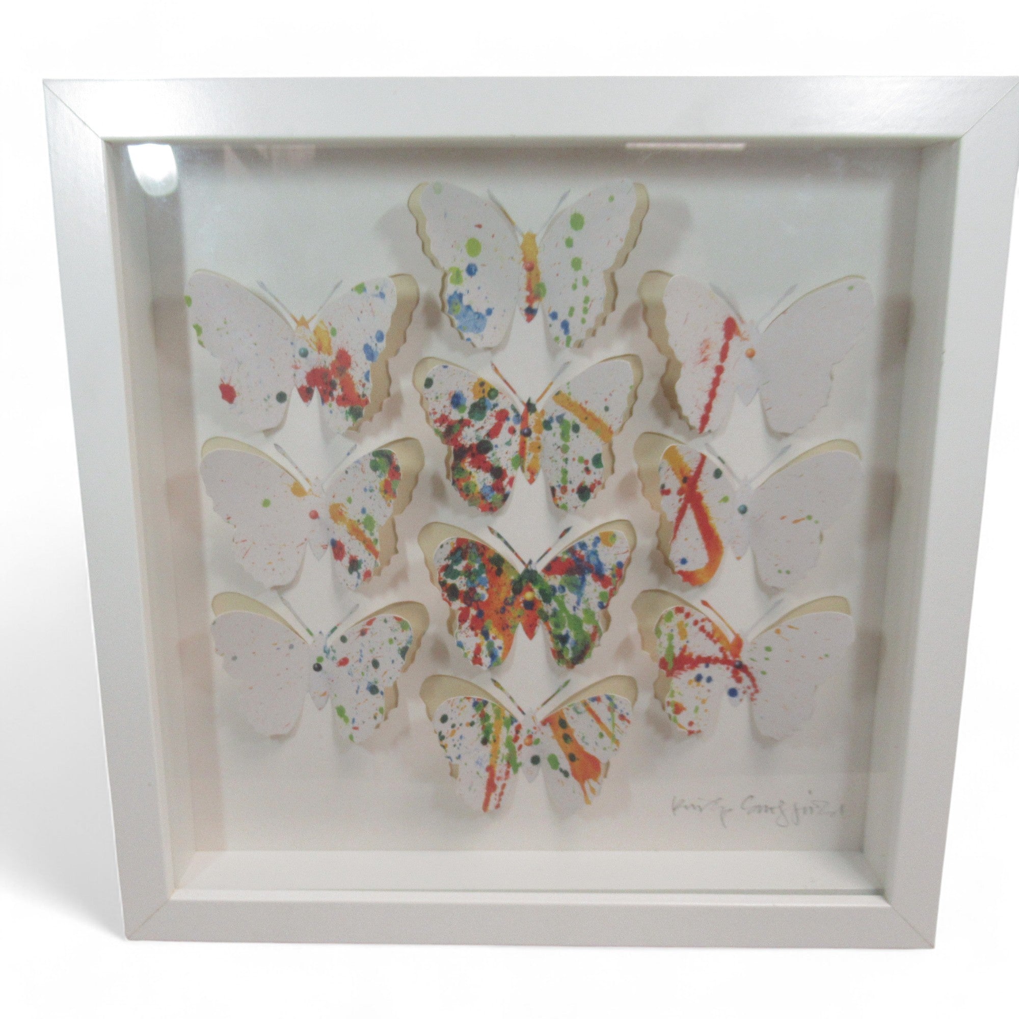 Front image of IKEA Olunda 3D Butterfly Box Art Print Framed 30x30cm