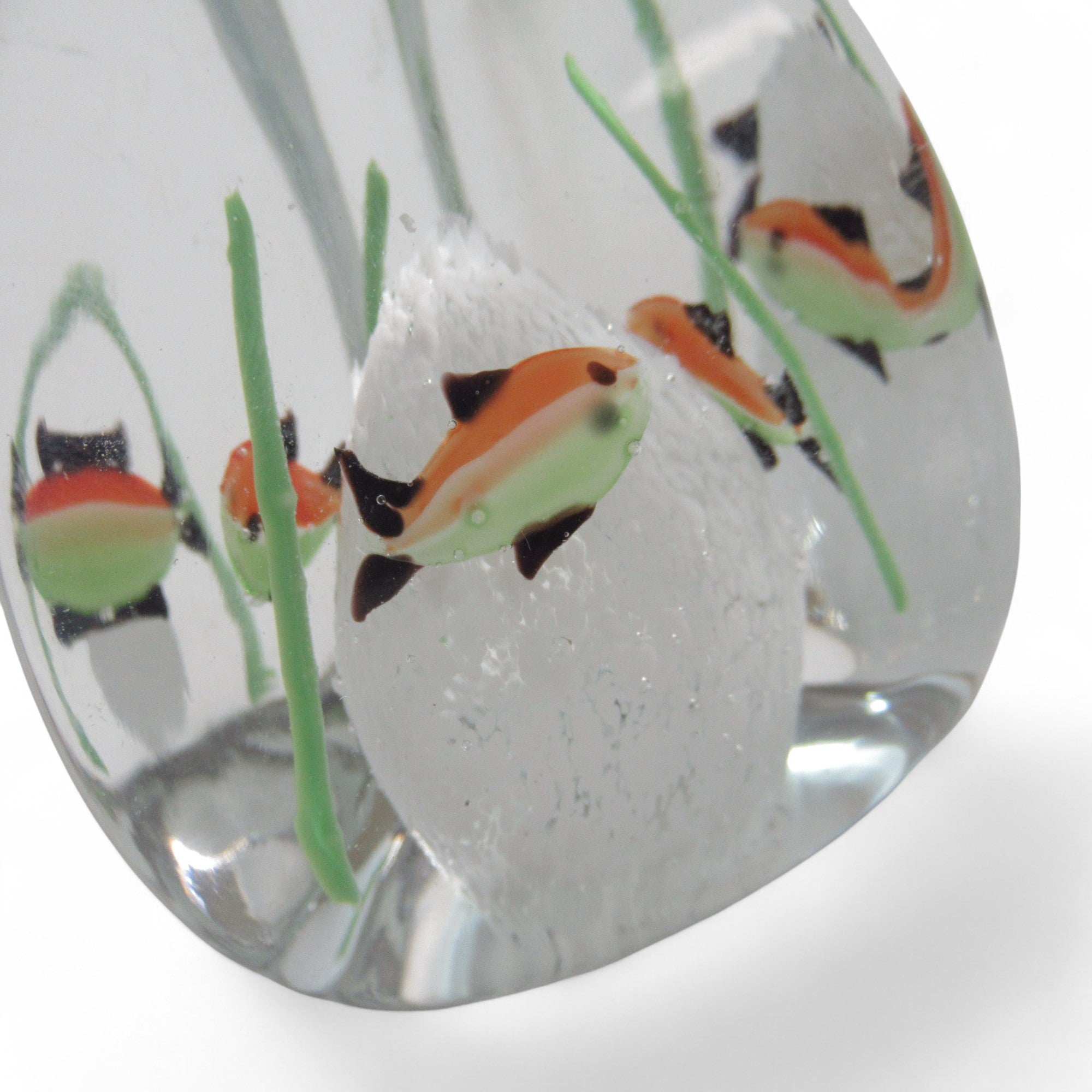 Close up image of Aquarium Fish Clear Art Glass Paperweight 3" Unbranded