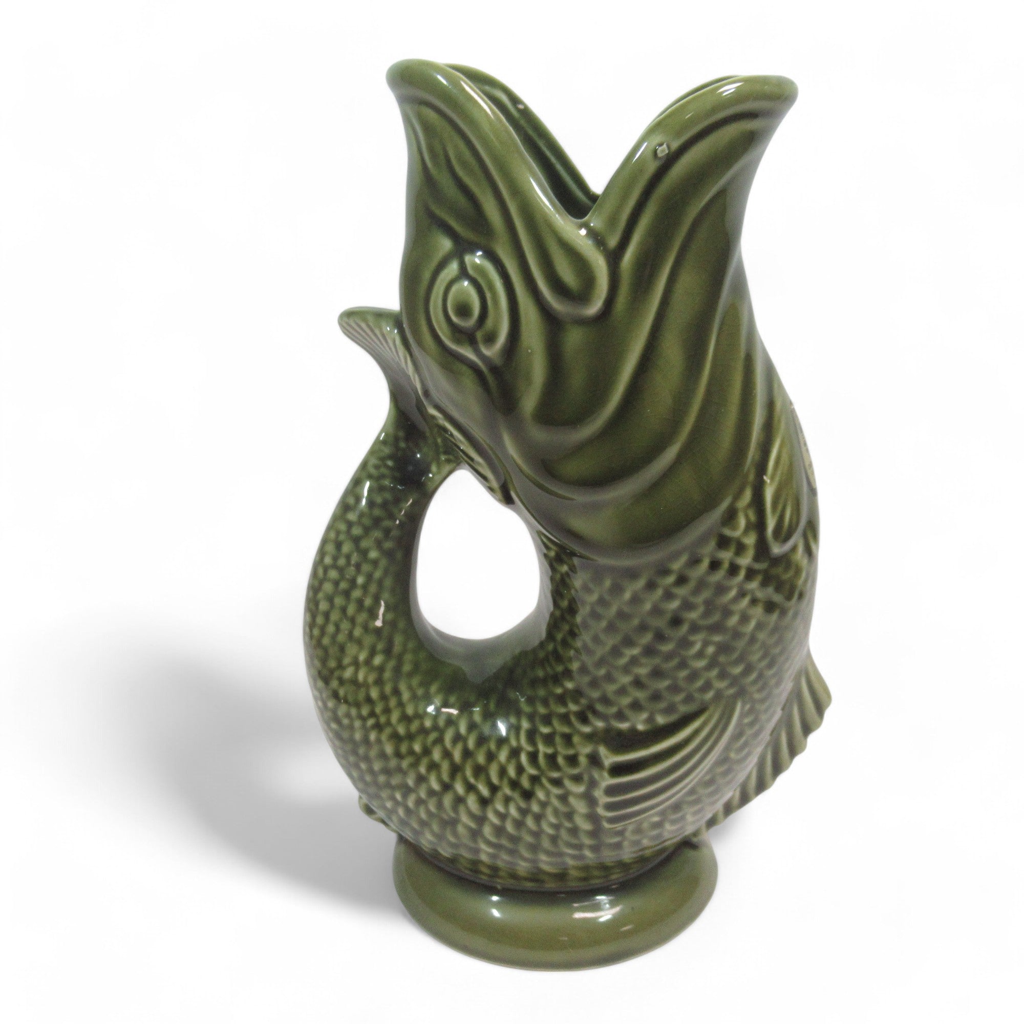 Main image of Dartmouth Pottery Gurgle Fish Jug Green 23.5cm Ceramic