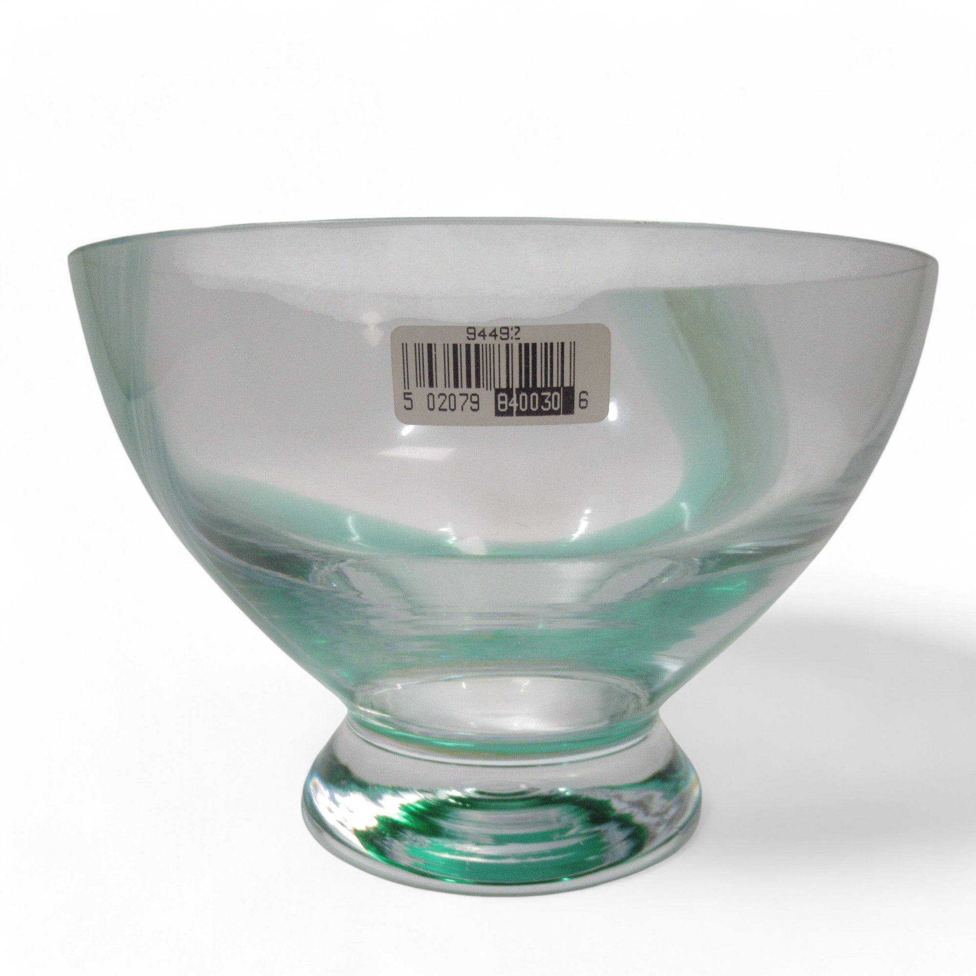 Side image of Caithness Scottish Glass Bowl Green Swirl Boxed Decorative