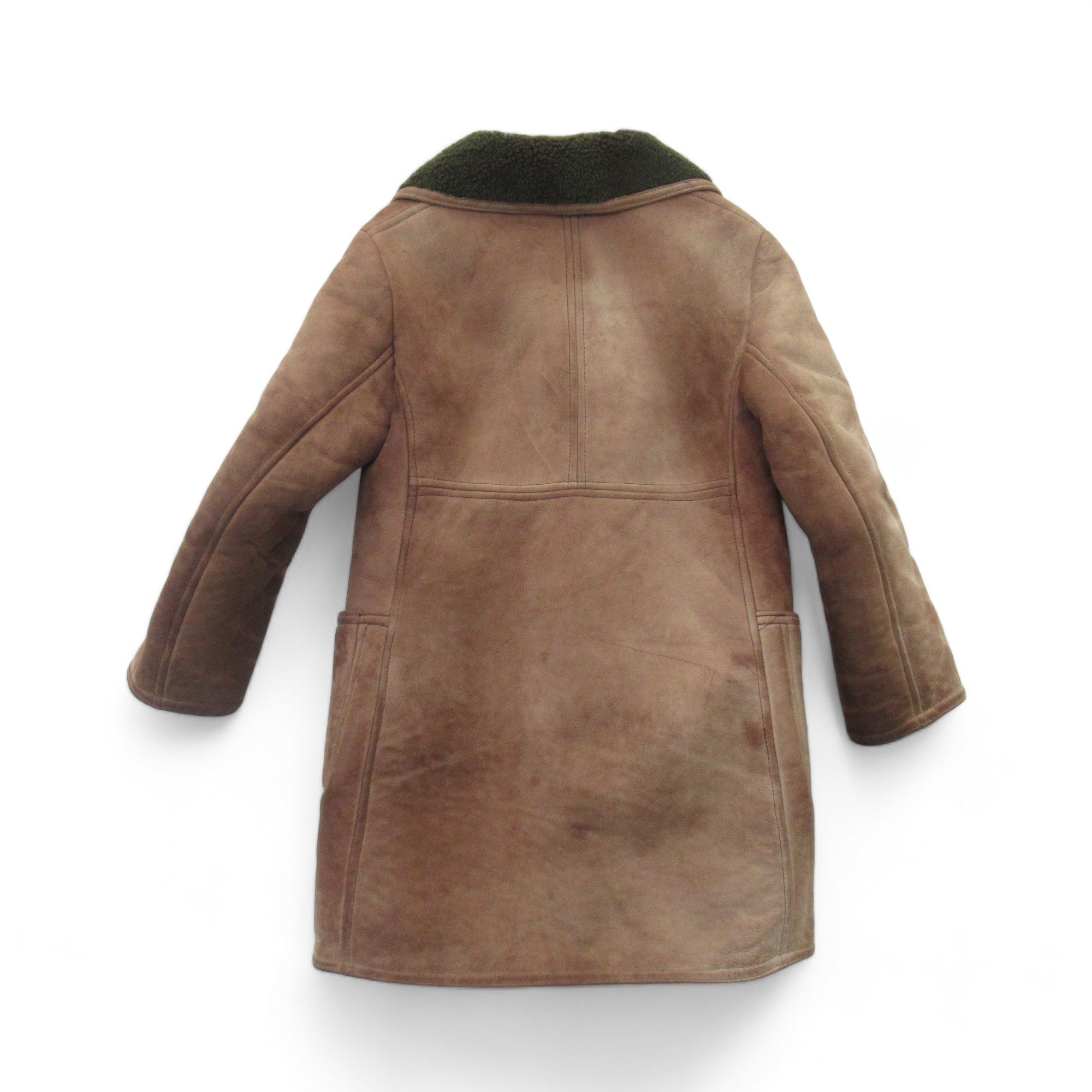 Back image Antartex Large Brown Sheepskin Vintage Coat Mens 