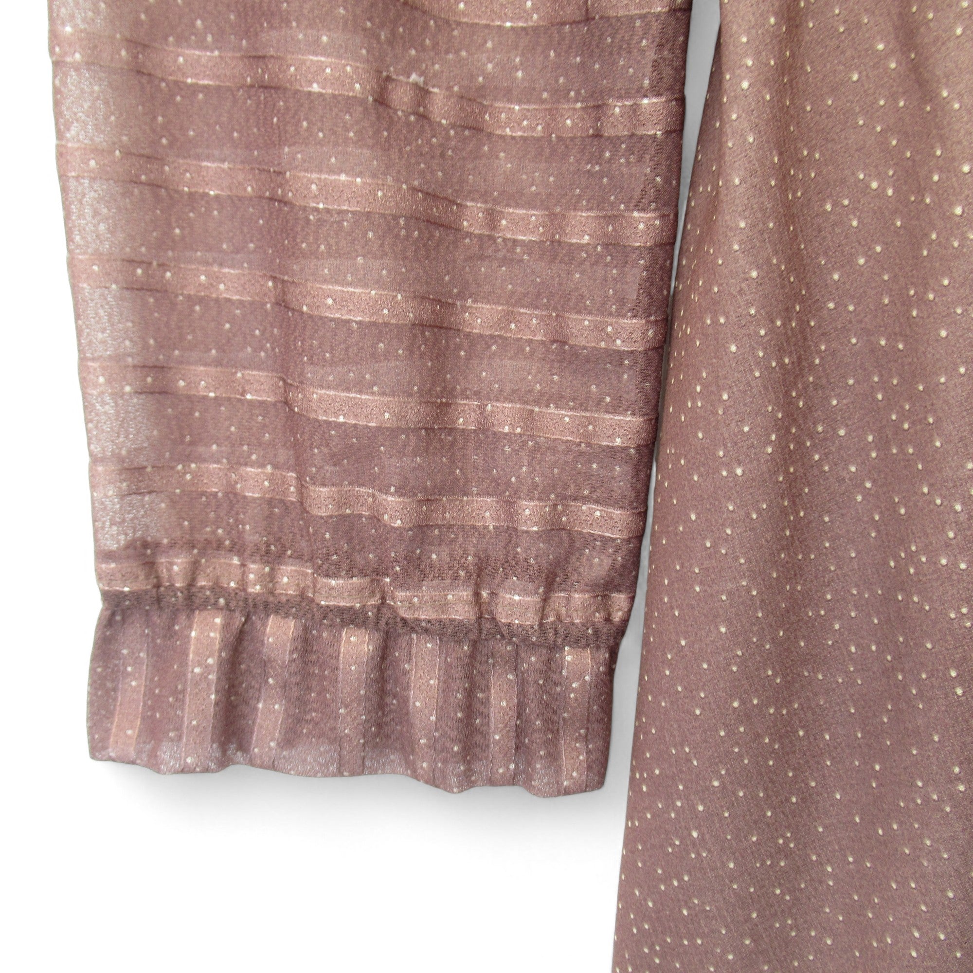 Close up of cuff image of Unbranded UK 14 Brown Vintage Tea Dress Womenswear