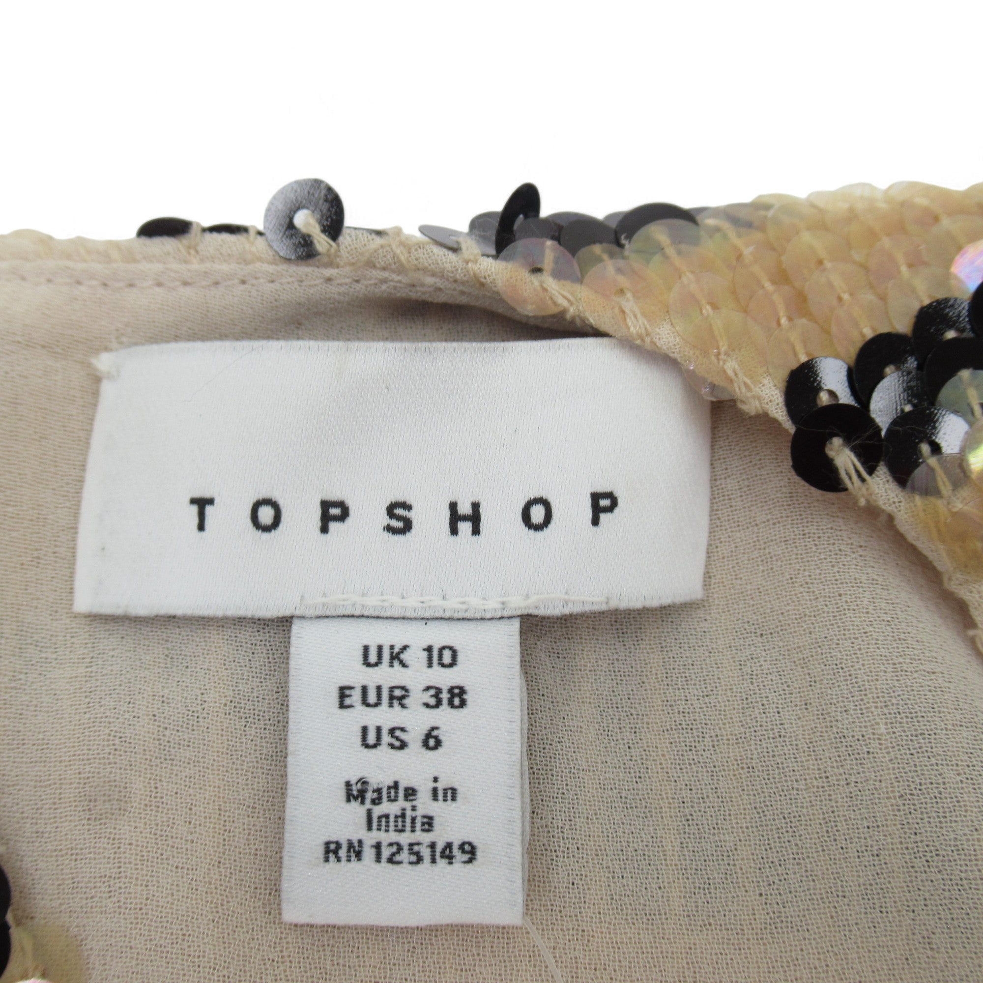 Label image for Topshop UK 10 Multicoloured Cropped Top Womenswear 