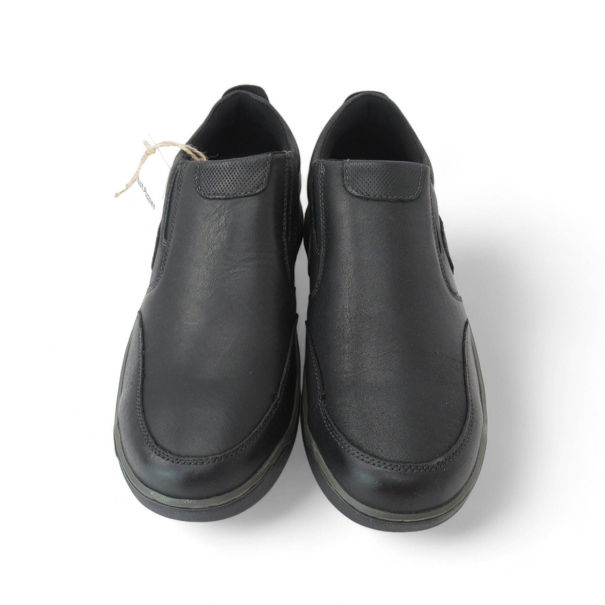 Front image for Hush Puppies UK 6 Black Leather Slip On Shoes Menswear