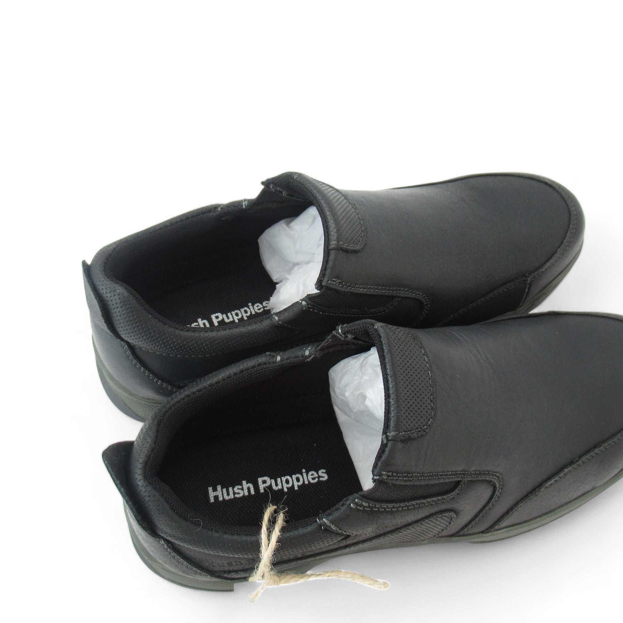 Inside shoe image for Hush Puppies UK 6 Black Leather Slip On Shoes Menswear