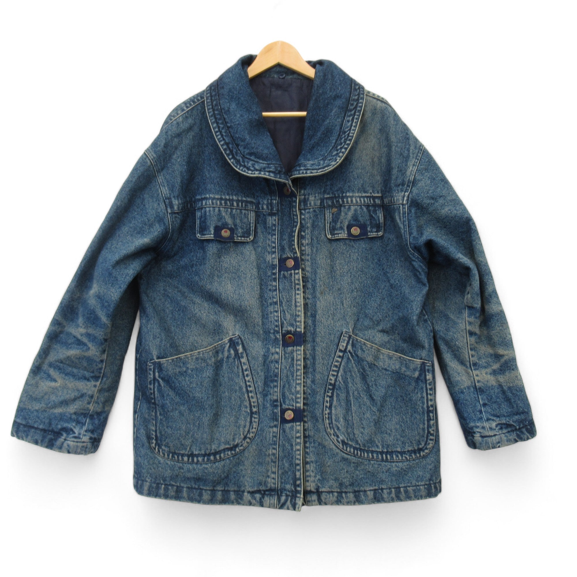 Front image for New Man Blue XXL Distressed Denim Jacket Menswear