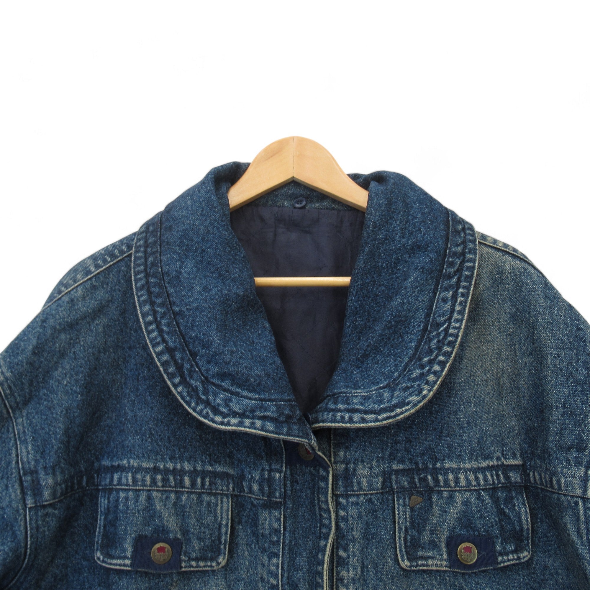 Close Up front image for New Man Blue XXL Distressed Denim Jacket Menswear