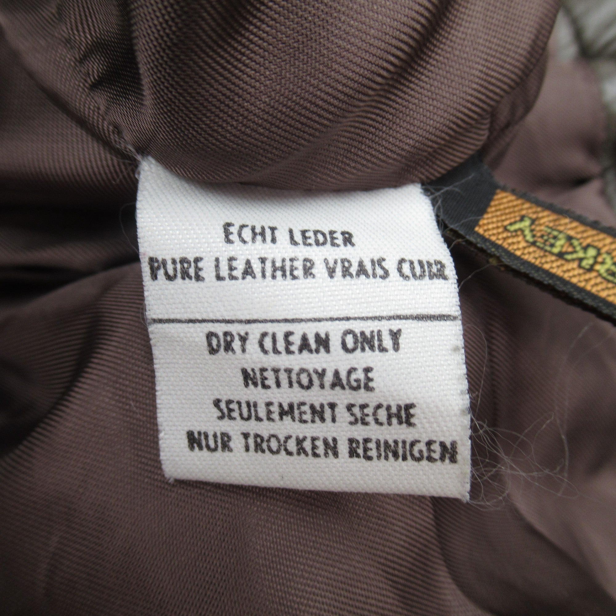 Care label for Lakeland XL Brown Leather Jacket Menswear