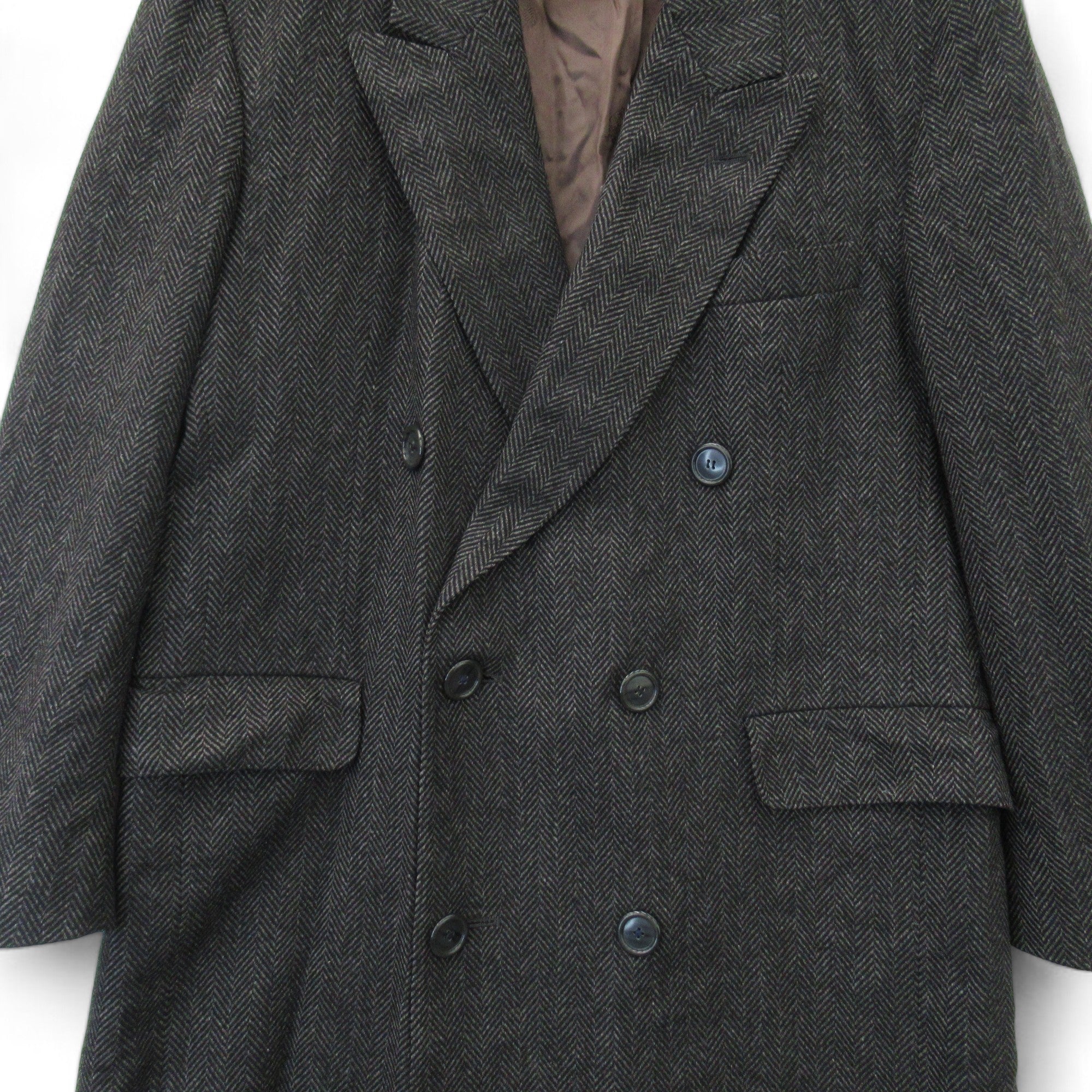 Front image for Vintage C40 Reg Black Wool Overcoat Menswear | Preloved