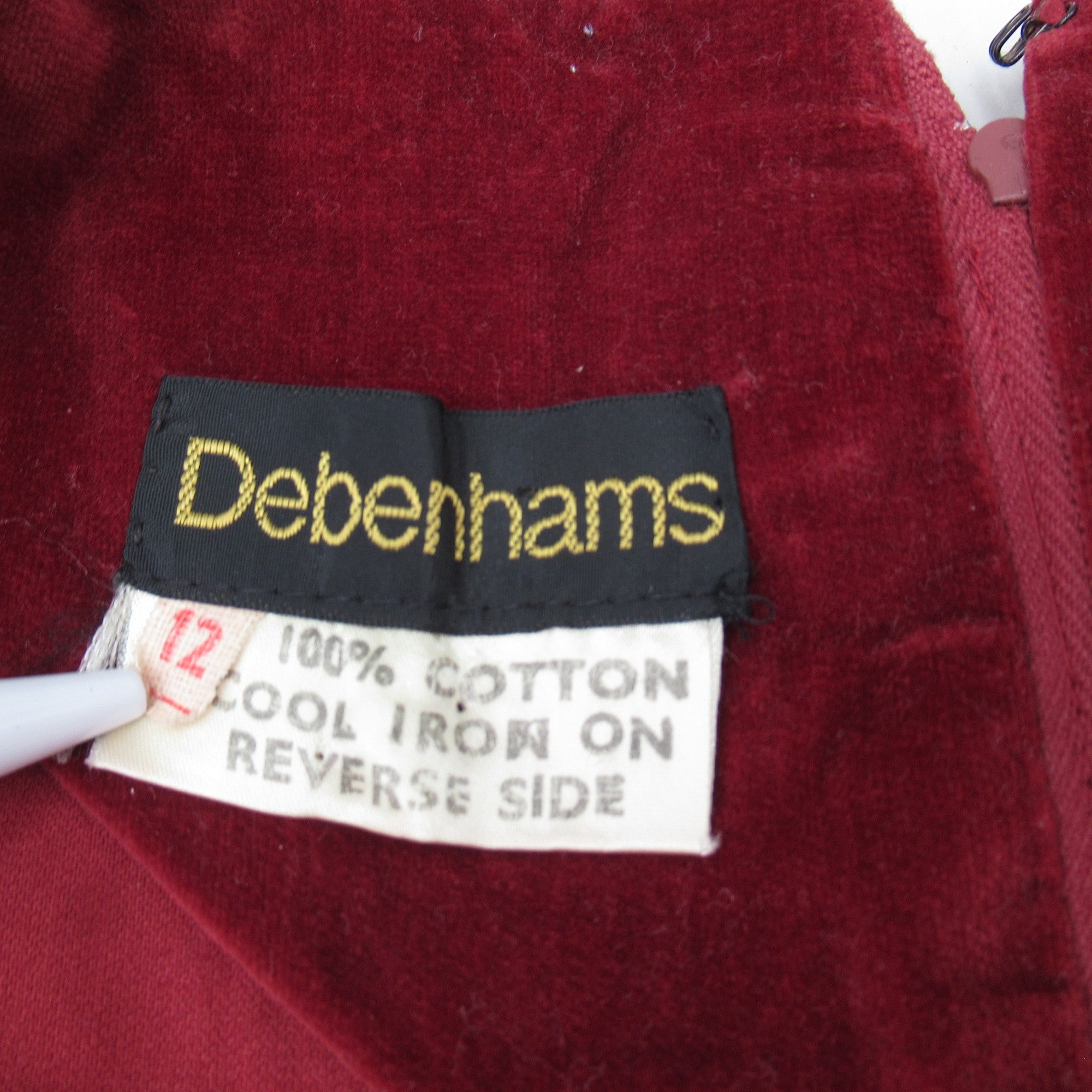 Brand label image for Debenhams UK 12 Red Vintage Maxi Dress Womenswear | Preloved