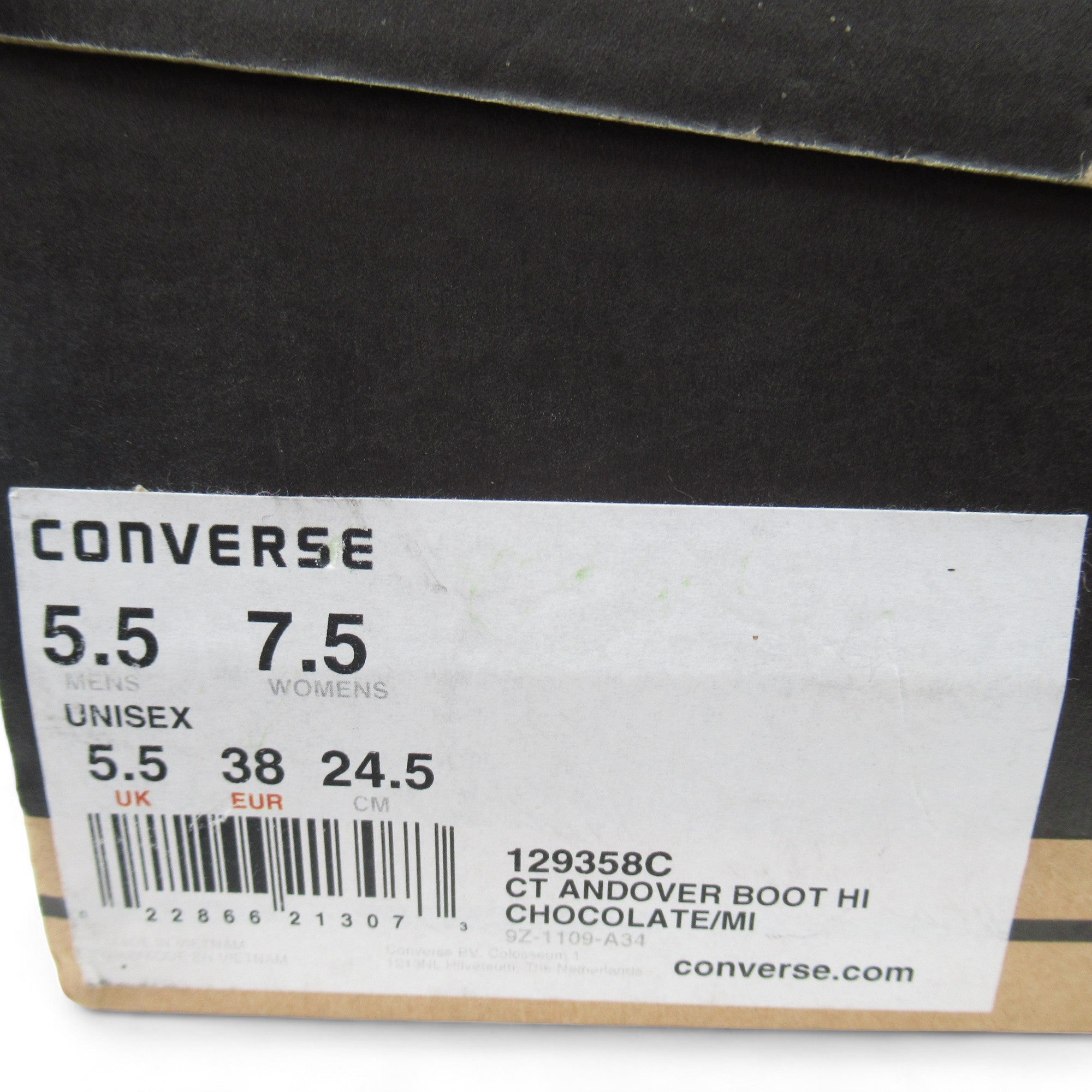 Box label image for Converse Andover UK 5.5 Brown Boot Womenswear | Preloved