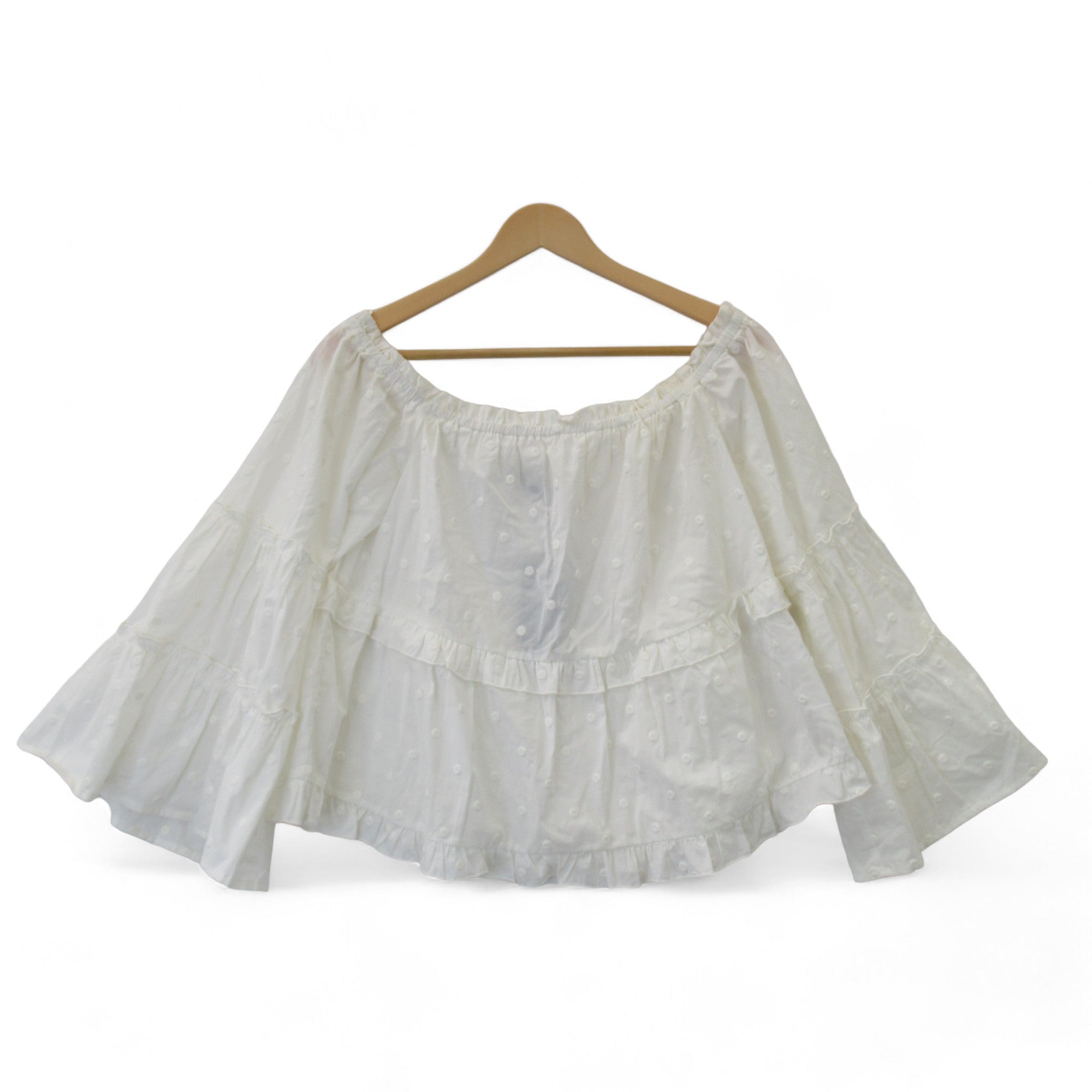 Front image for Mint Velvet Medium Ivory Bardot Top Womenswear | Preloved