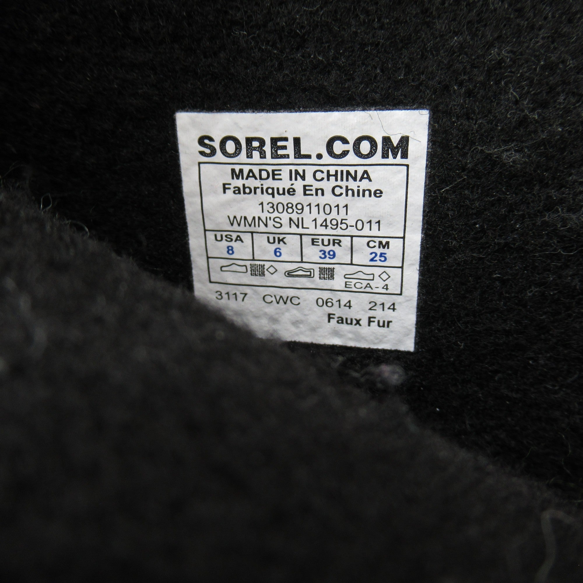 Care label image for Sorel Caribou UK 6 Black Snow Boot Womenswear | Preloved