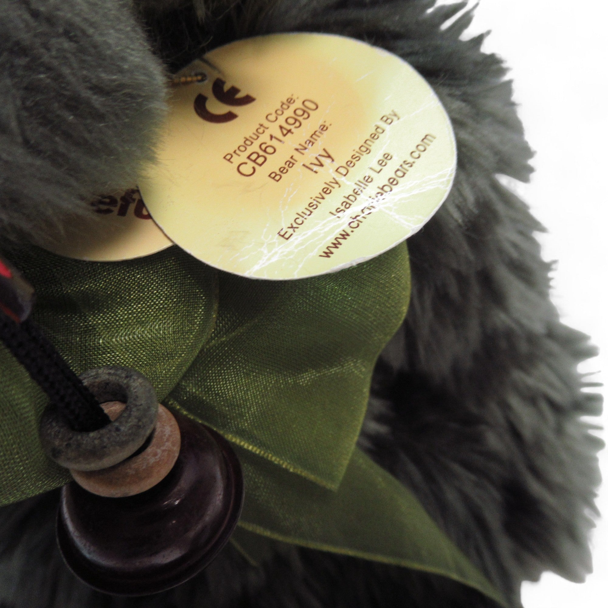 Close up tag image of Charlie Bears Ivy Green Collectable Bear 30cm