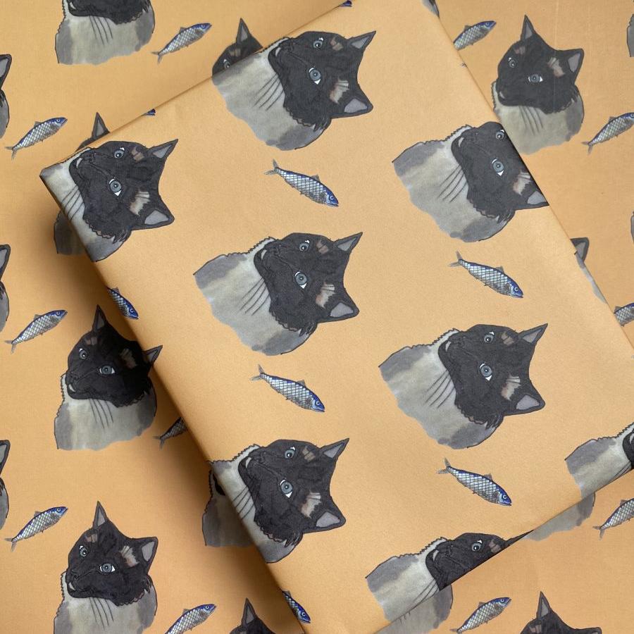 Cat Fish Wrapping Paper | Kat Draws It