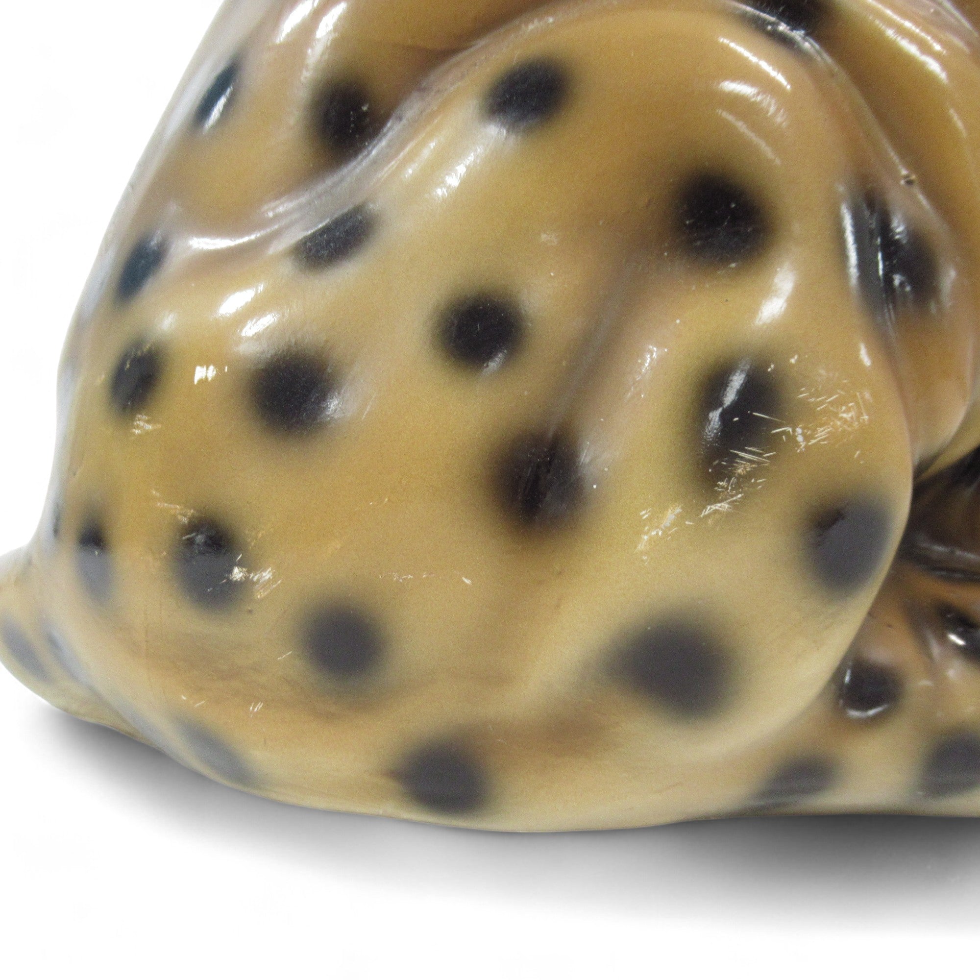 Close up wear image of Large Hand Painted Ceramic Cheetah Cub Figure