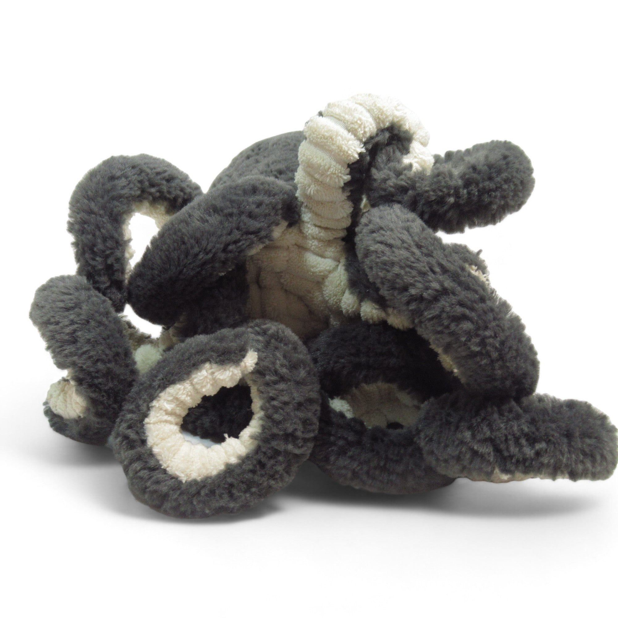 Underside image of Jellycat Inky Octopus Grey Plush Soft Toy