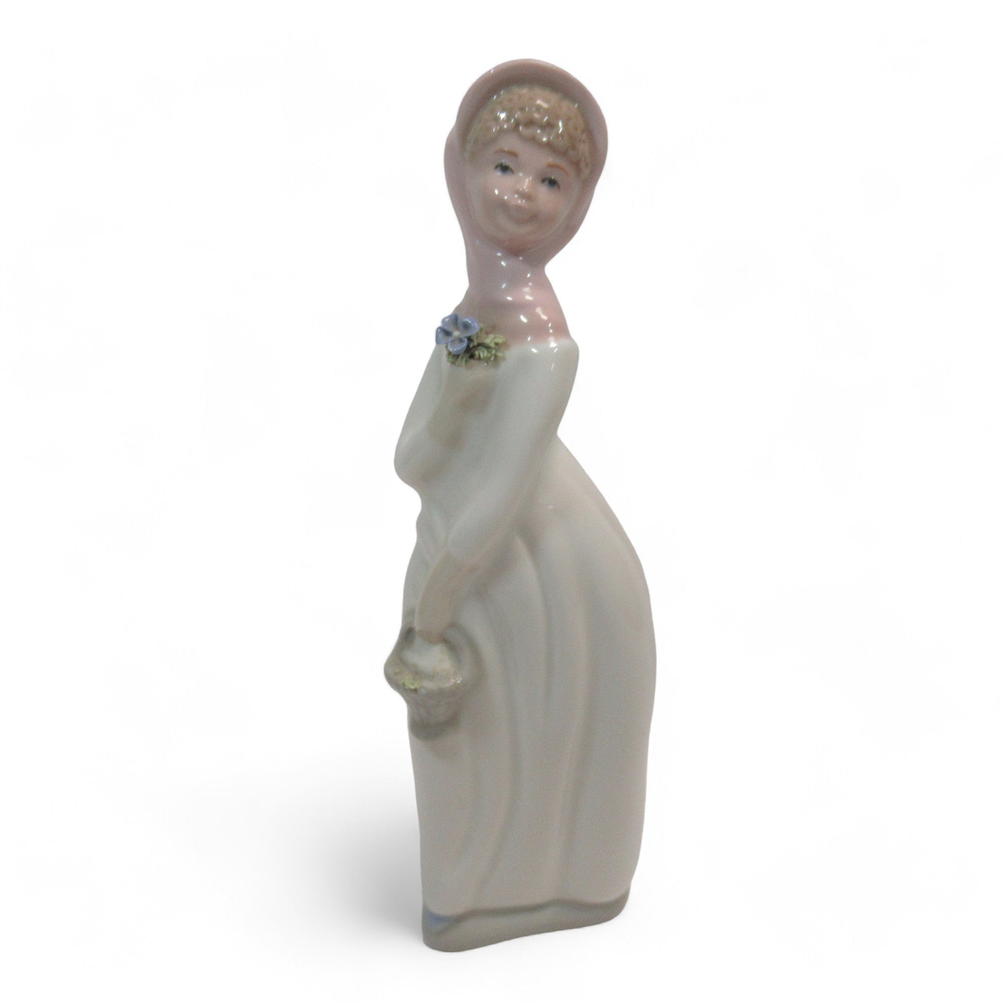 Front image of Torralba Porcelain Figure Girl Holding Flower Basket