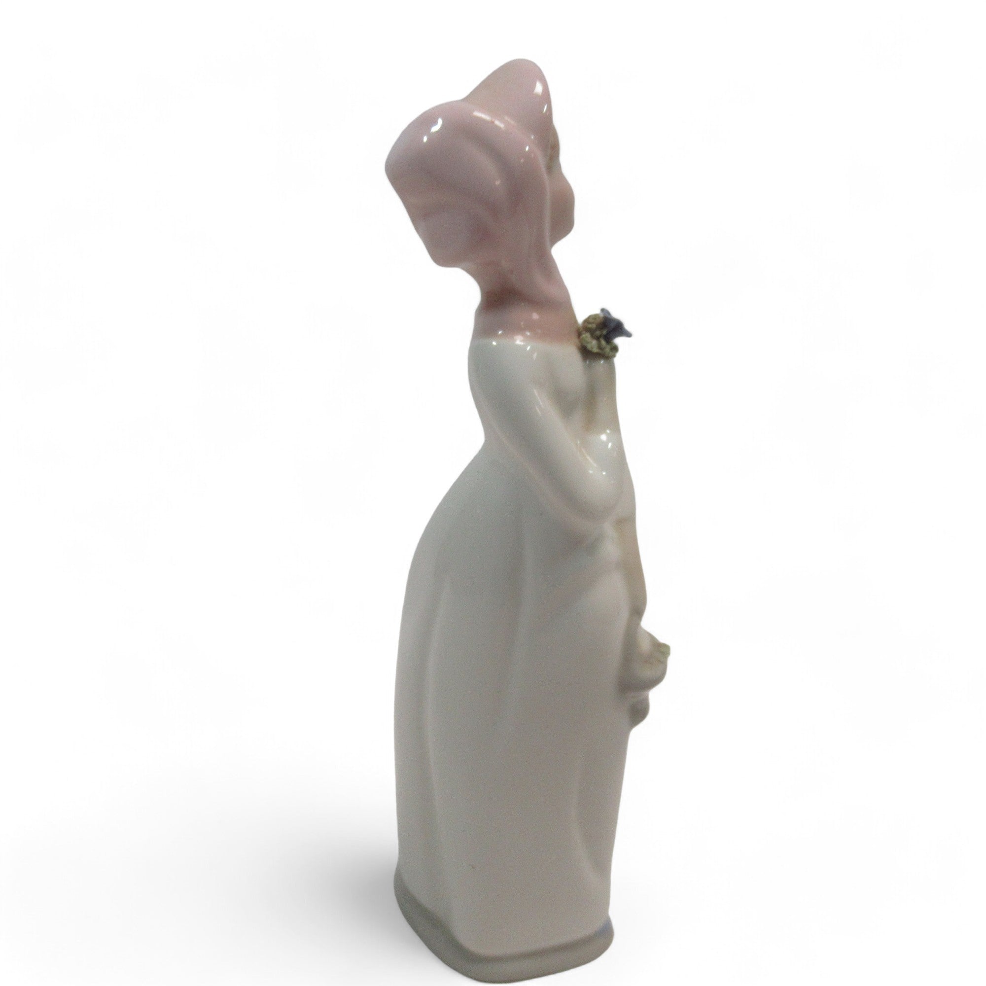 Right side image of Torralba Porcelain Figure Girl Holding Flower Basket