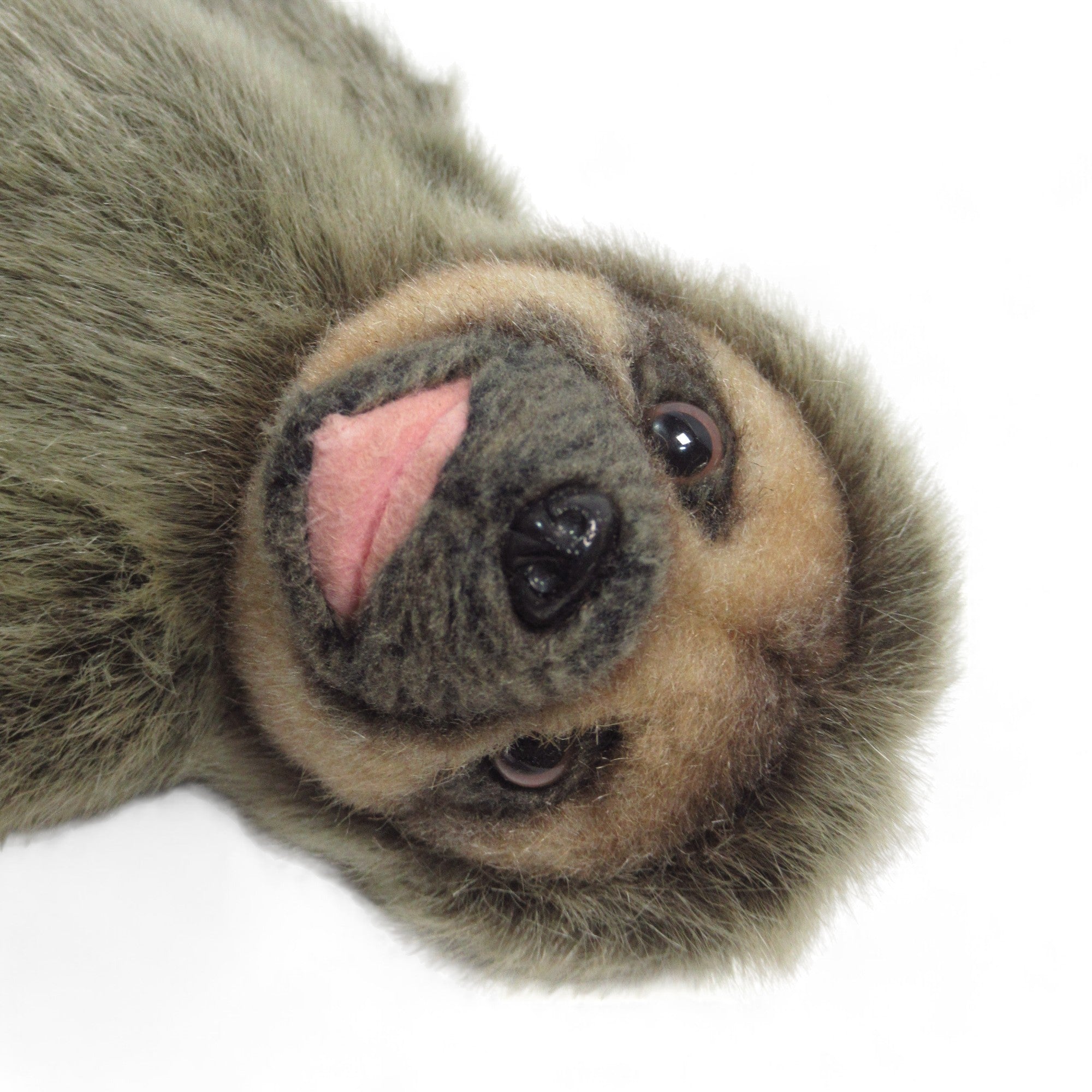 Close up face image of HANSA Creation Sloth Soft Toy Articulated