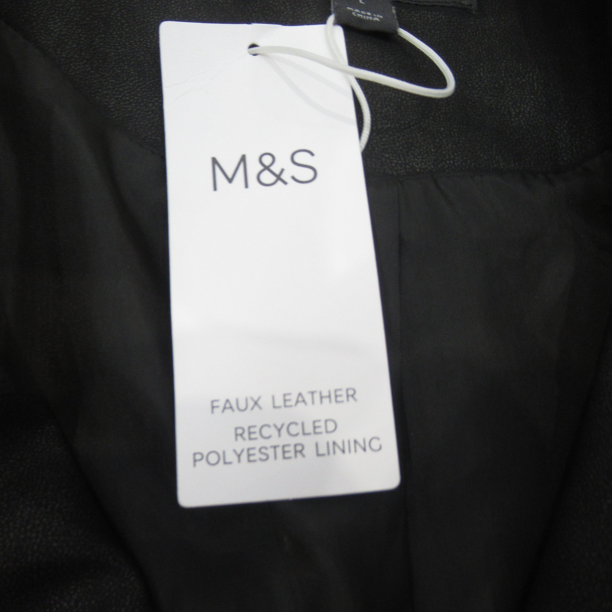 label image for M & S Large Black Faux Leather Gilet Waistcoat Menswear | Preloved