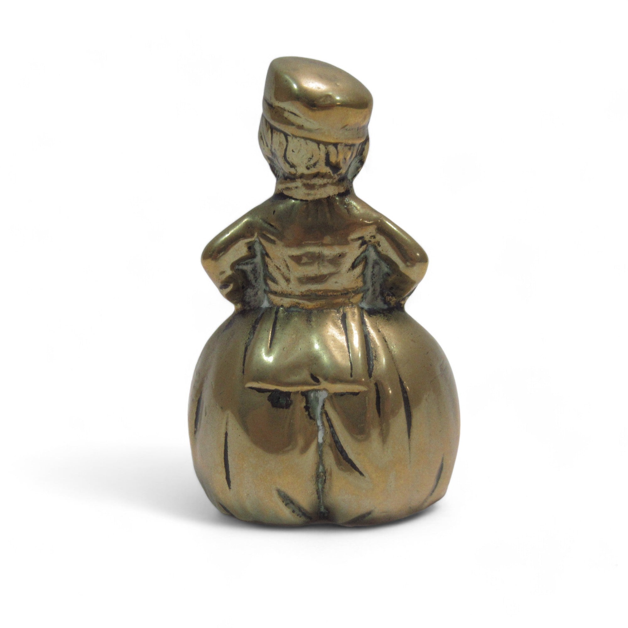 Rear image of Miniature Brass Bell Woman Shape Vintage