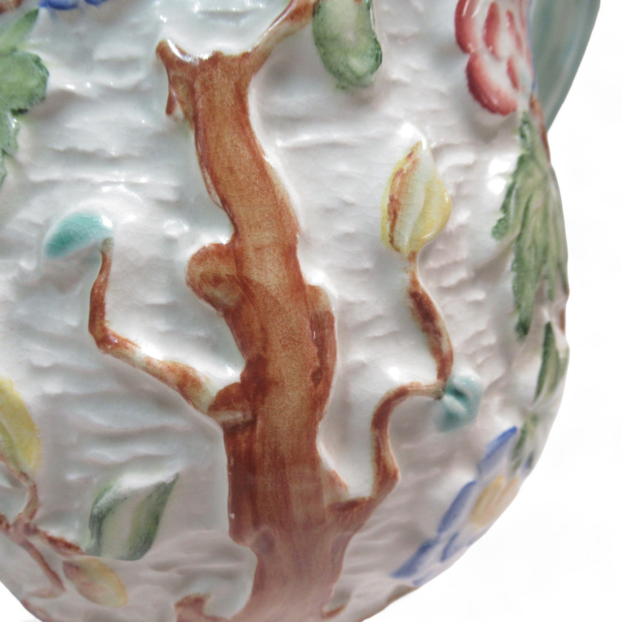 Close up image of Indian Tree H.J. Wood Painted Ceramic Jug Vintage