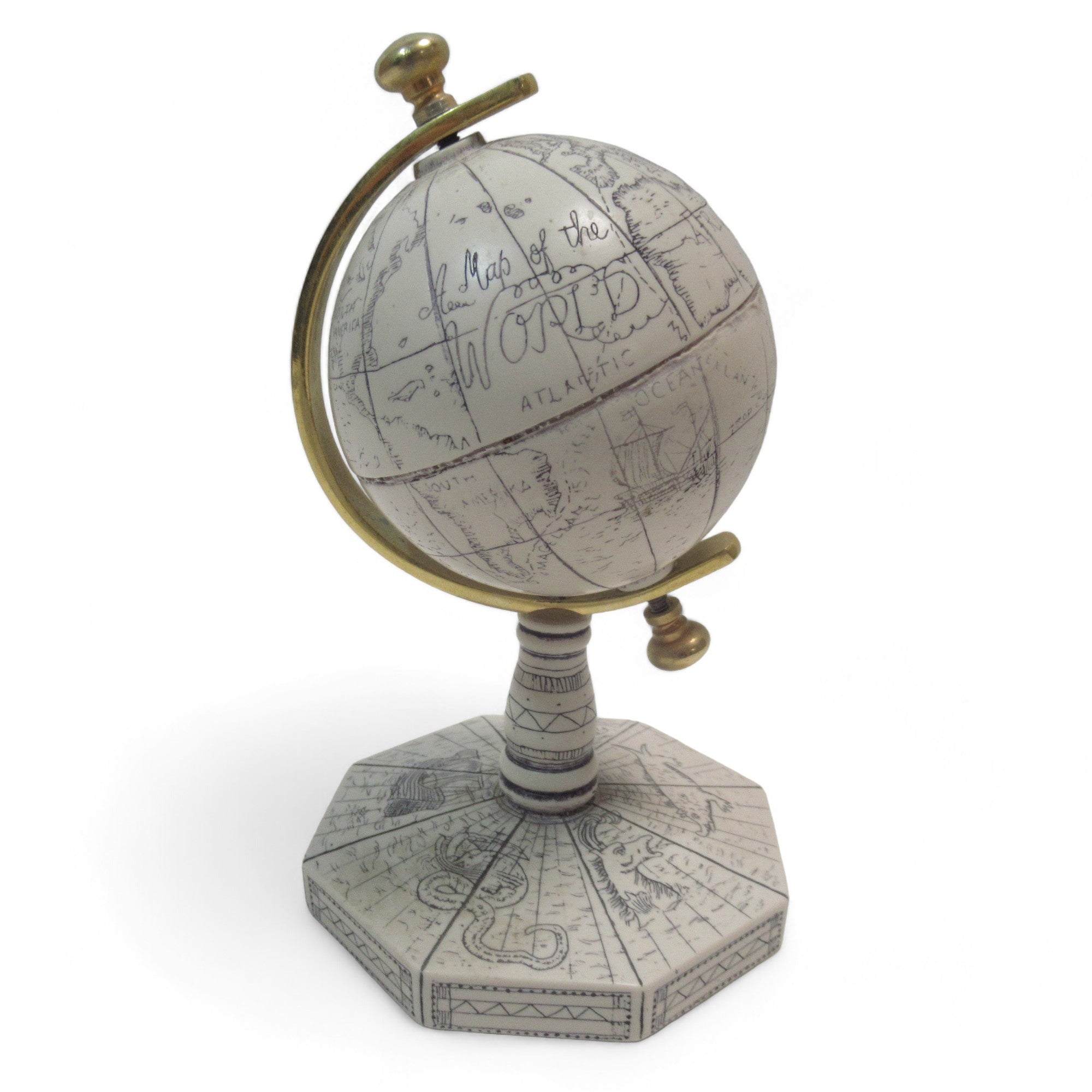 Front image of Comoy's of London Faux Ivory Desk Globe