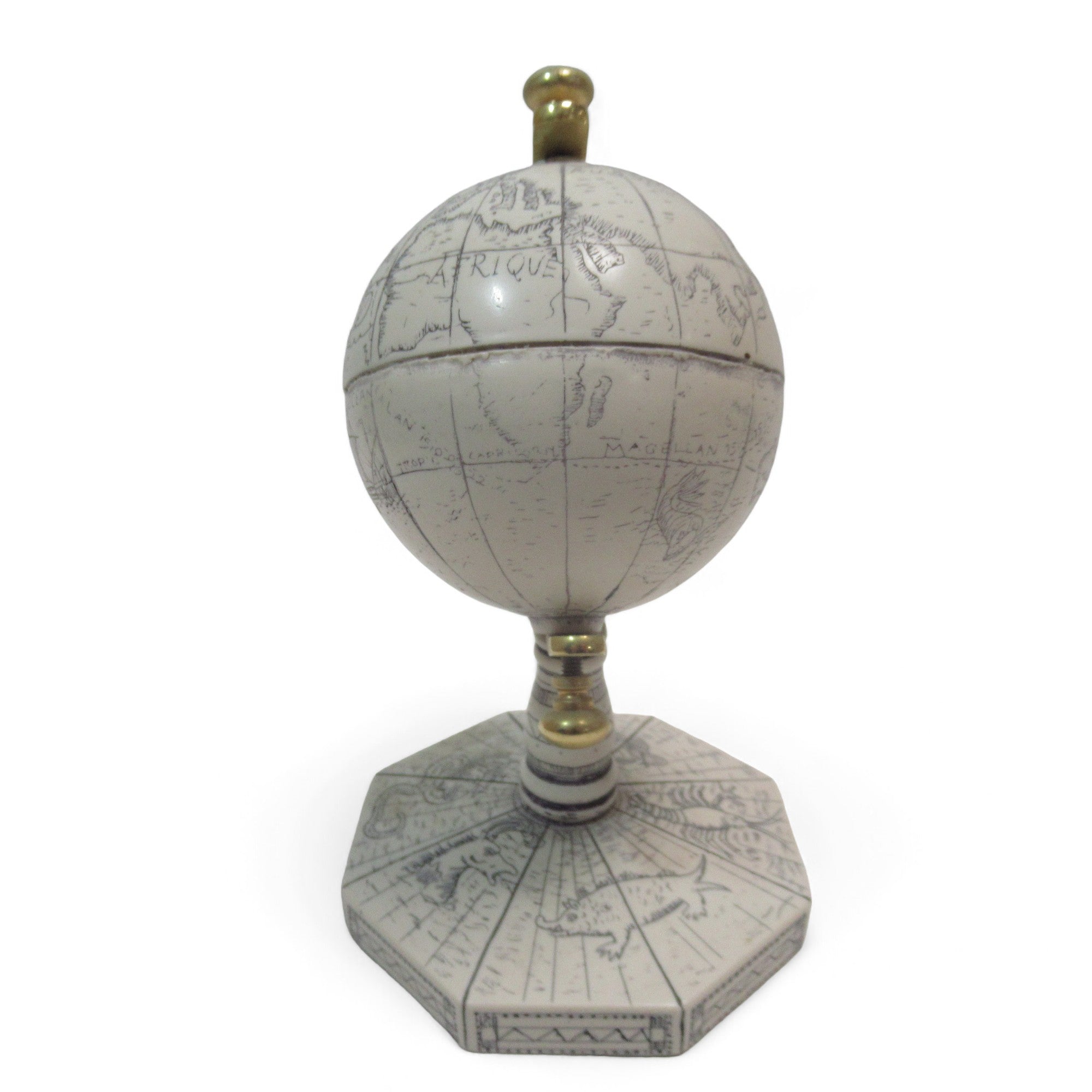 Side image of Comoy's of London Faux Ivory Desk Globe