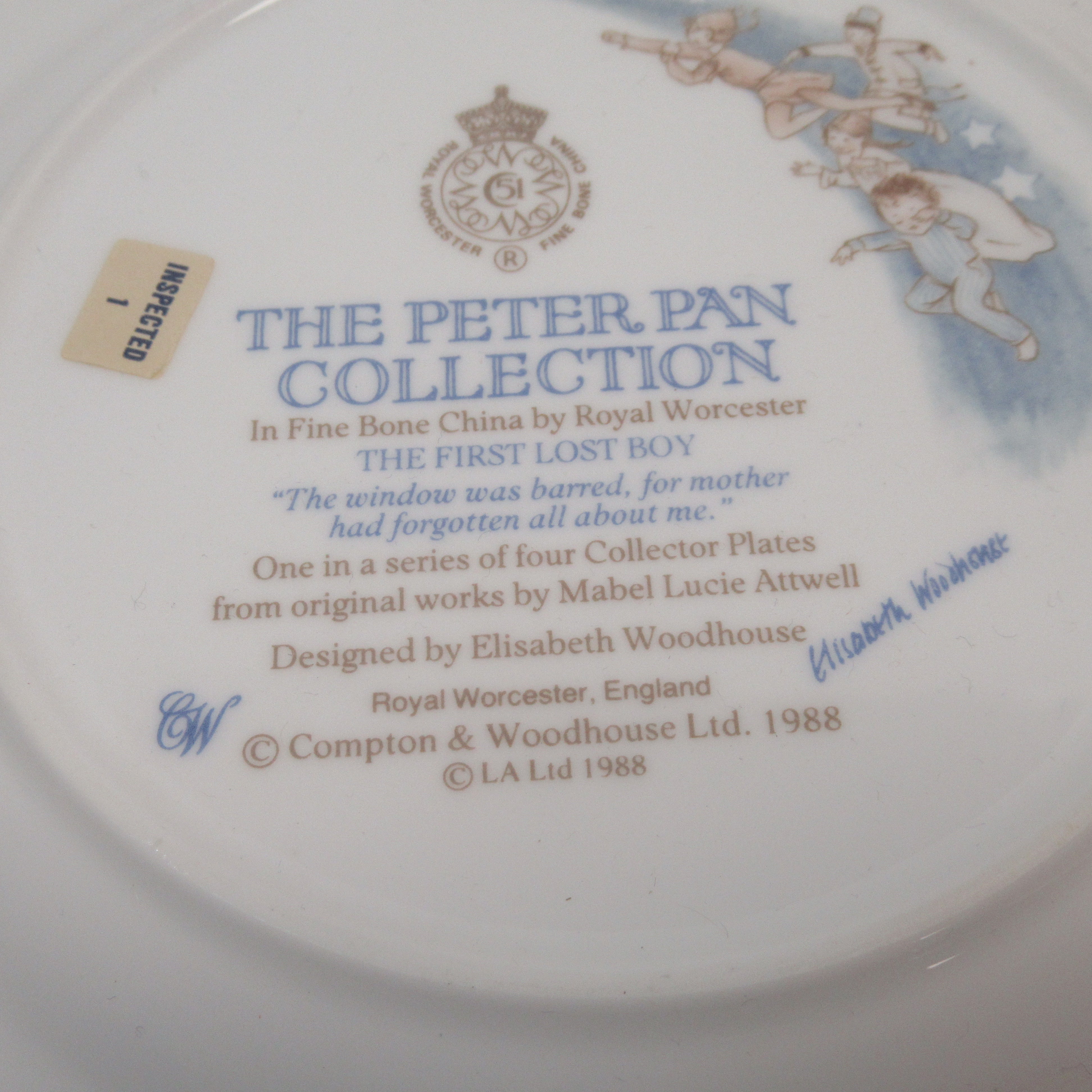 Close up image of Royal Worcester Peter Pan Collectors Plates Set of 4