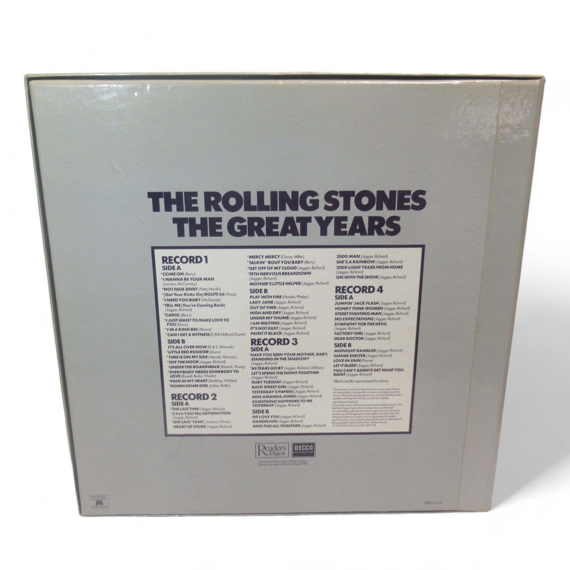 Rear image of The Rolling Stones The Great Years Vinyl Records 12"