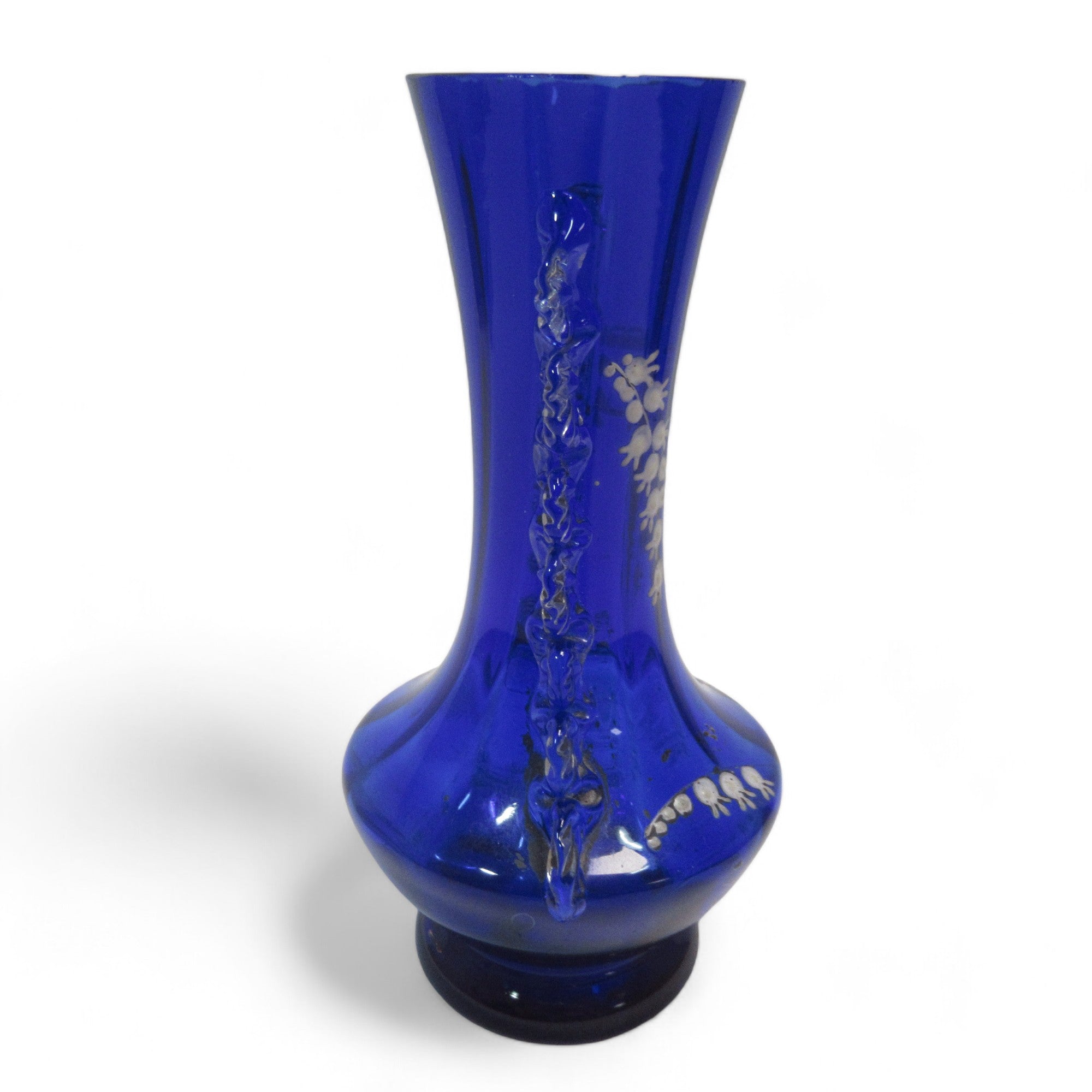 Cobalt Blue Glass Vase Decorative Unmarked 6.5" | Preloved