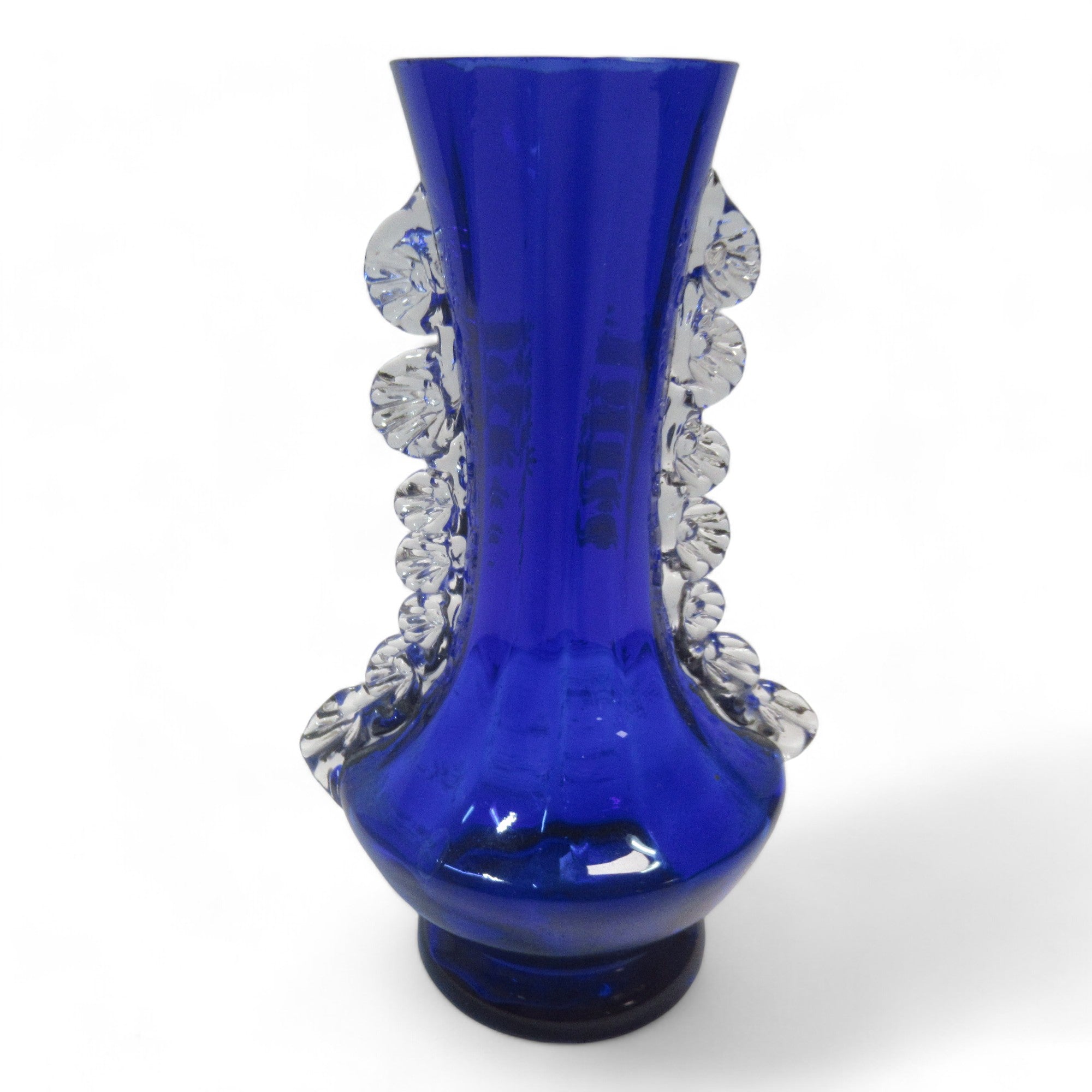 Cobalt Blue Glass Vase Decorative Unmarked 6.5" | Preloved