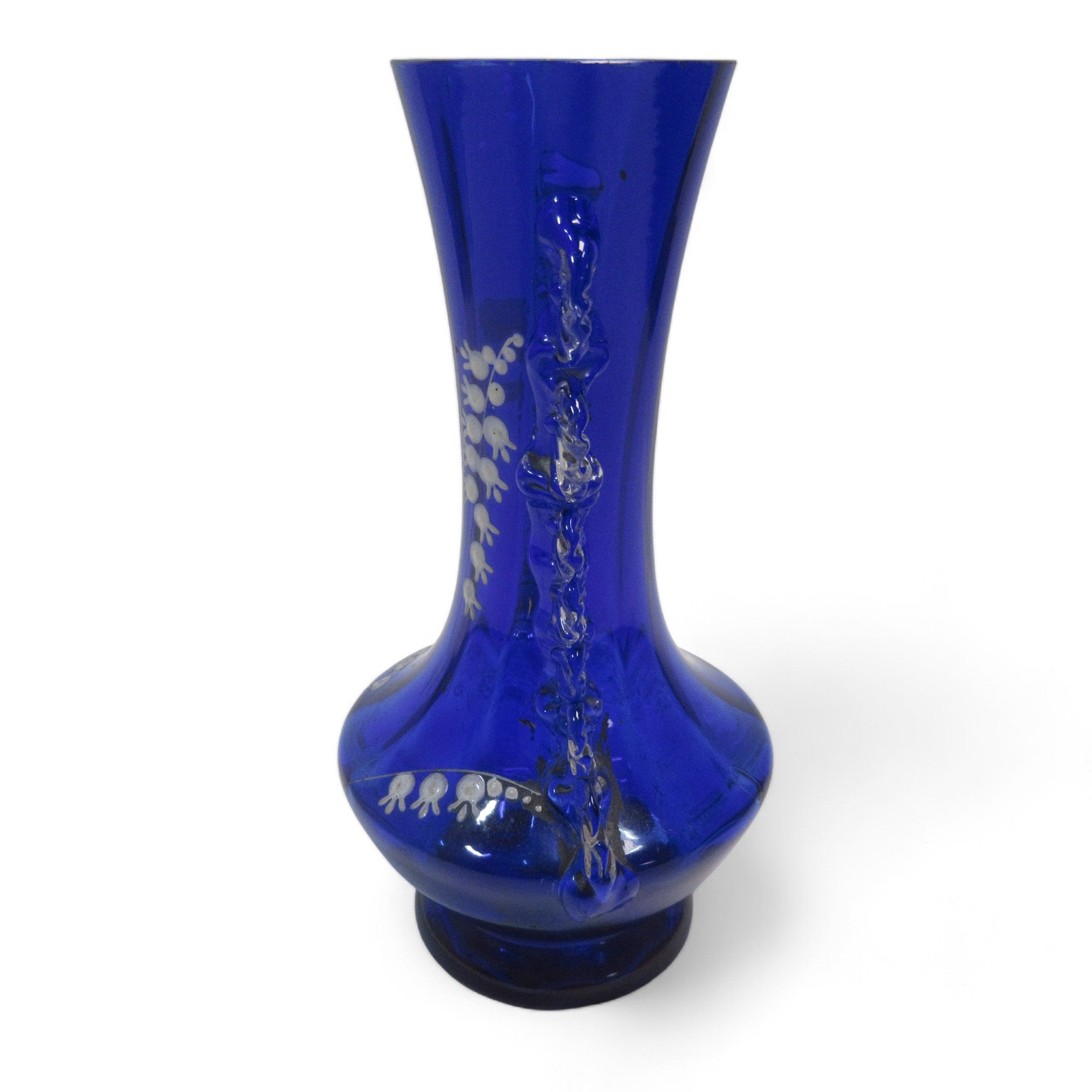 Cobalt Blue Glass Vase Decorative Unmarked 6.5" | Preloved