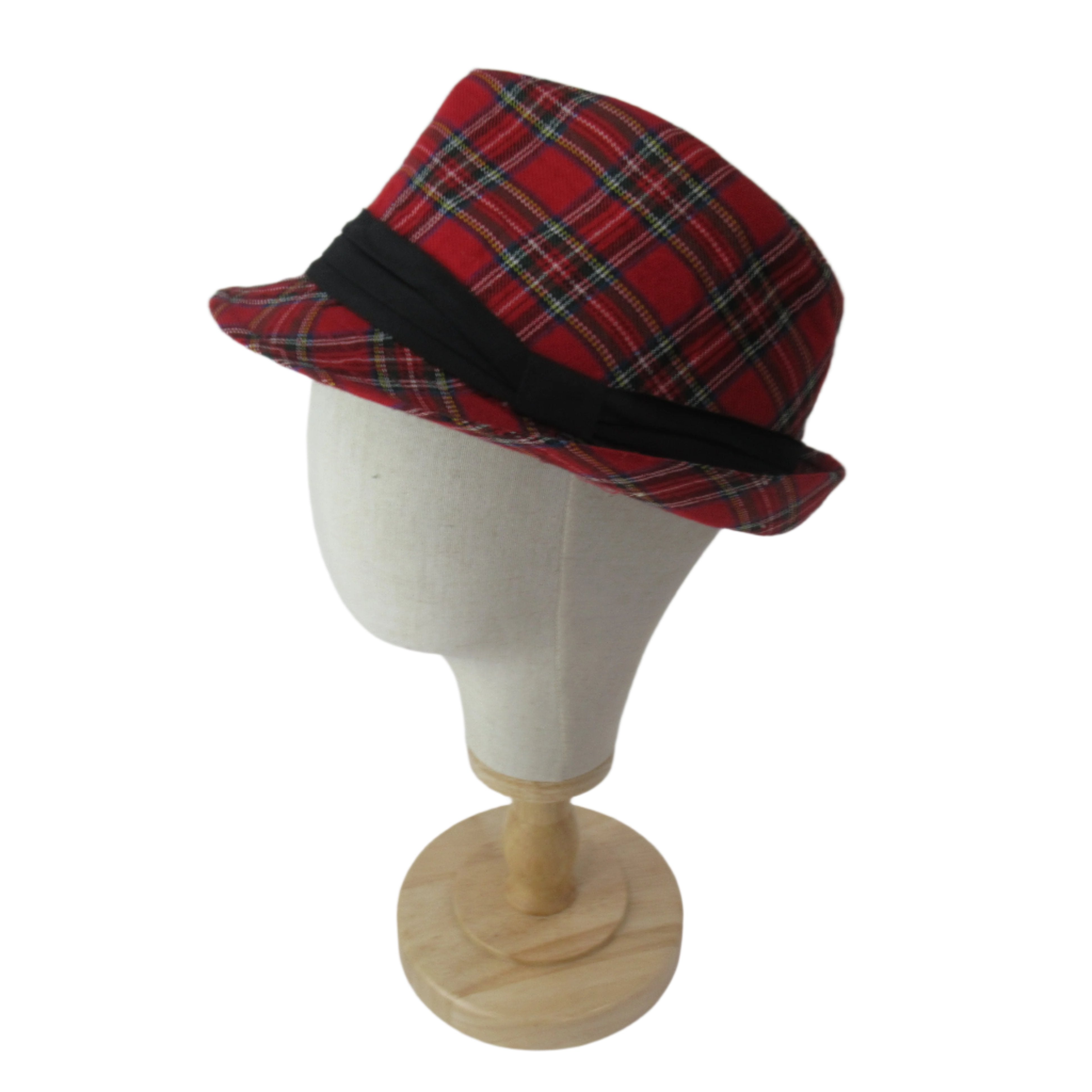 side image for King Ice Tartan Red 58 Hat Cotton Blend Womenswear | Preloved 