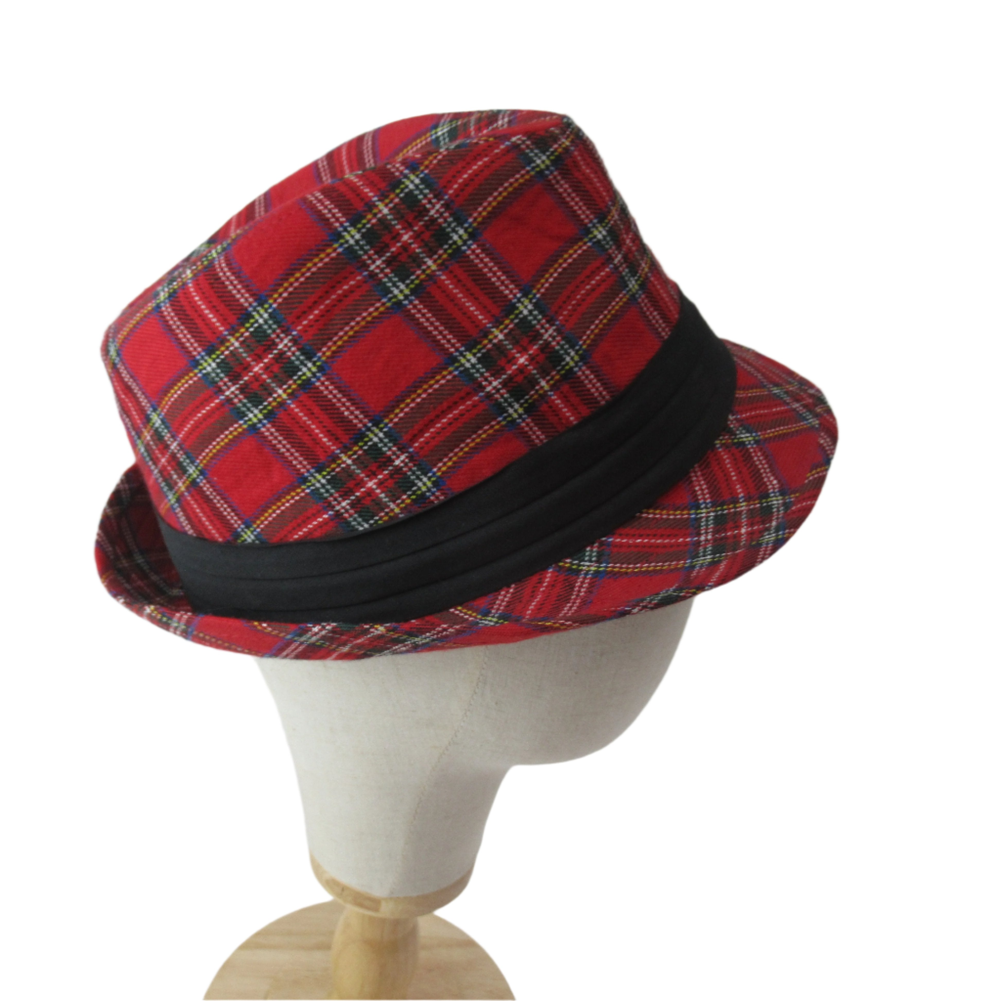 side image for King Ice Tartan Red 58 Hat Cotton Blend Womenswear | Preloved 