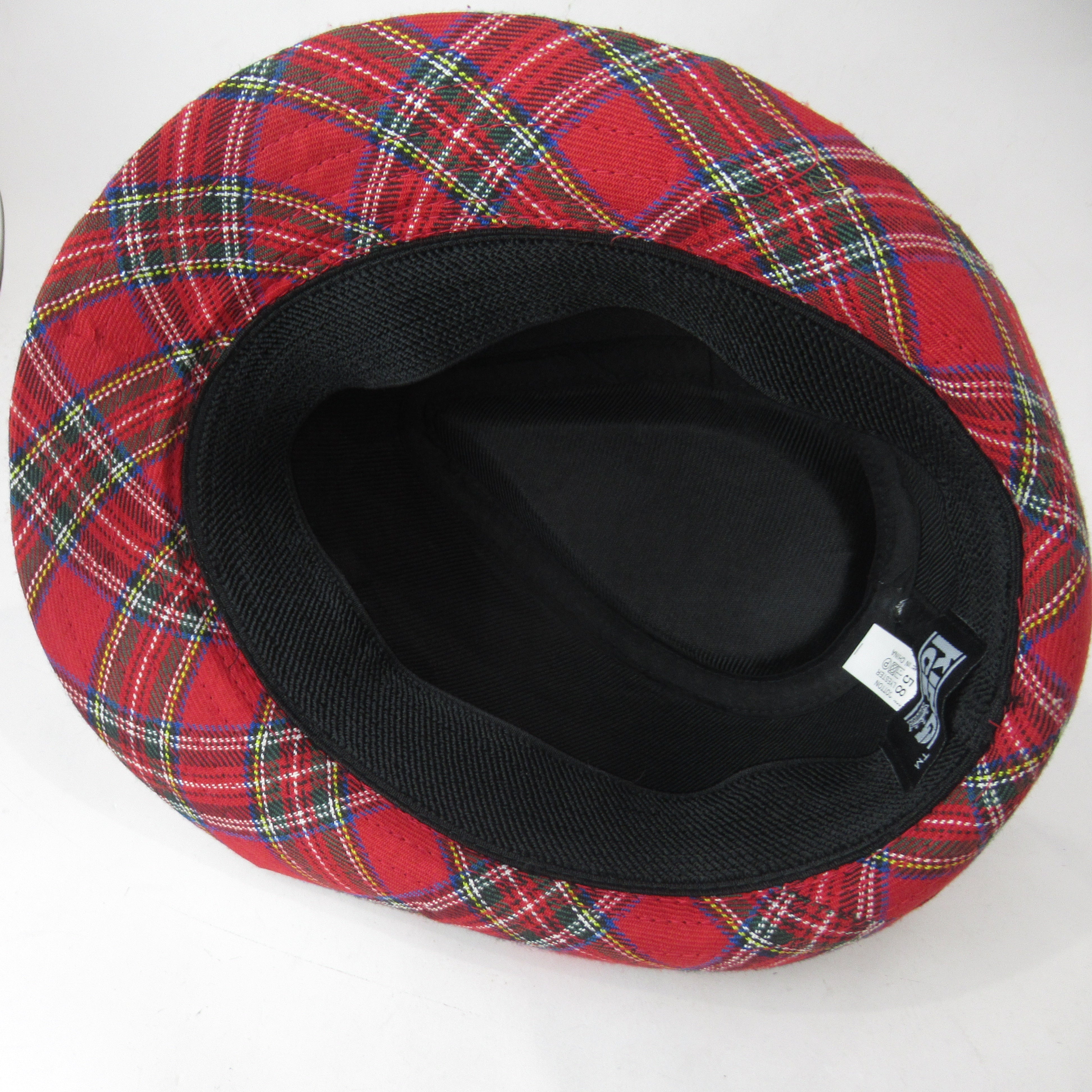 inside image for King Ice Tartan Red 58 Hat Cotton Blend Womenswear | Preloved 