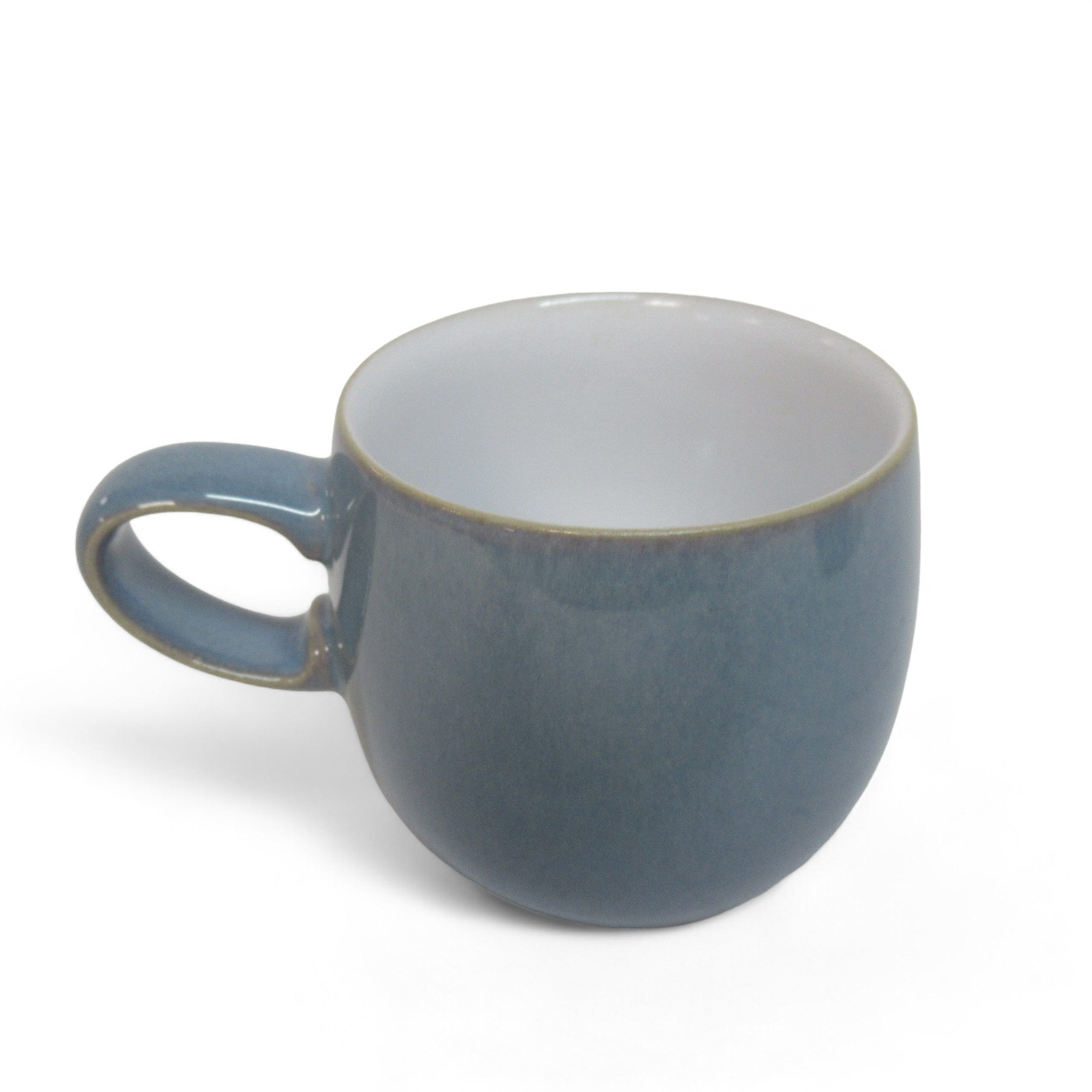 Single mug front image of Denby Azure Blue Curve Coffee Mug Set of 2 Stoneware