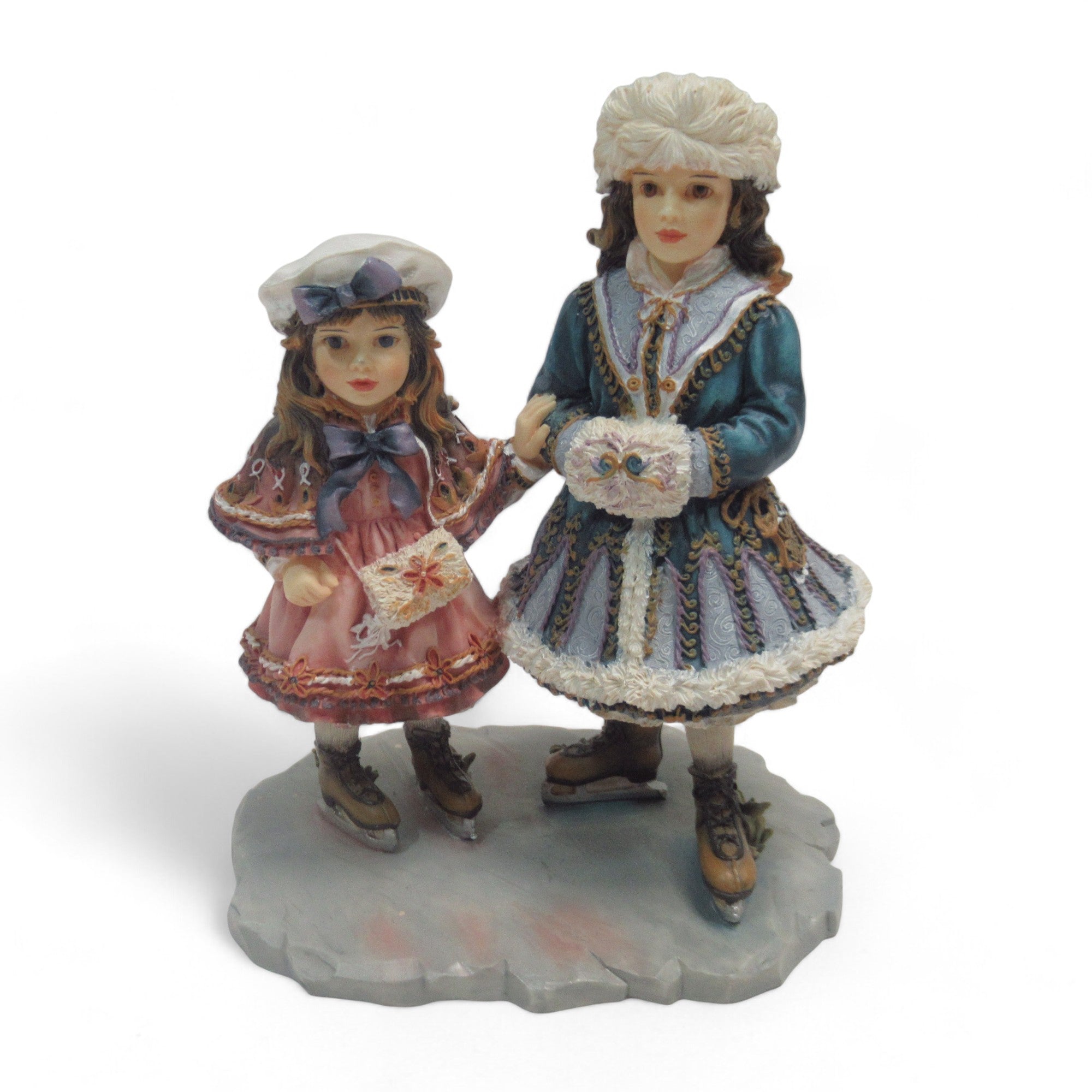 Front image of Leonardo Collection The Skating Lesson Resin Ornament 