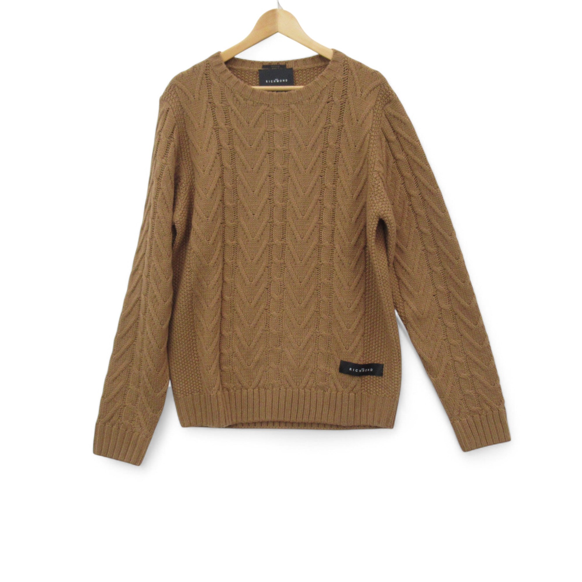 front image for John Richmond Jumper Brown XXL Knitwear Menswear | Pre-loved