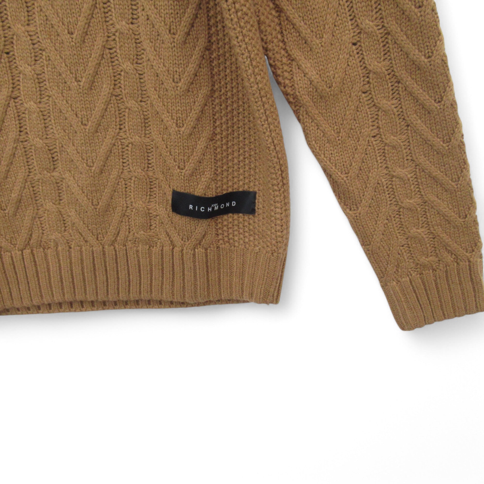 sleeve image for John Richmond Jumper Brown XXL Knitwear Menswear | Pre-loved