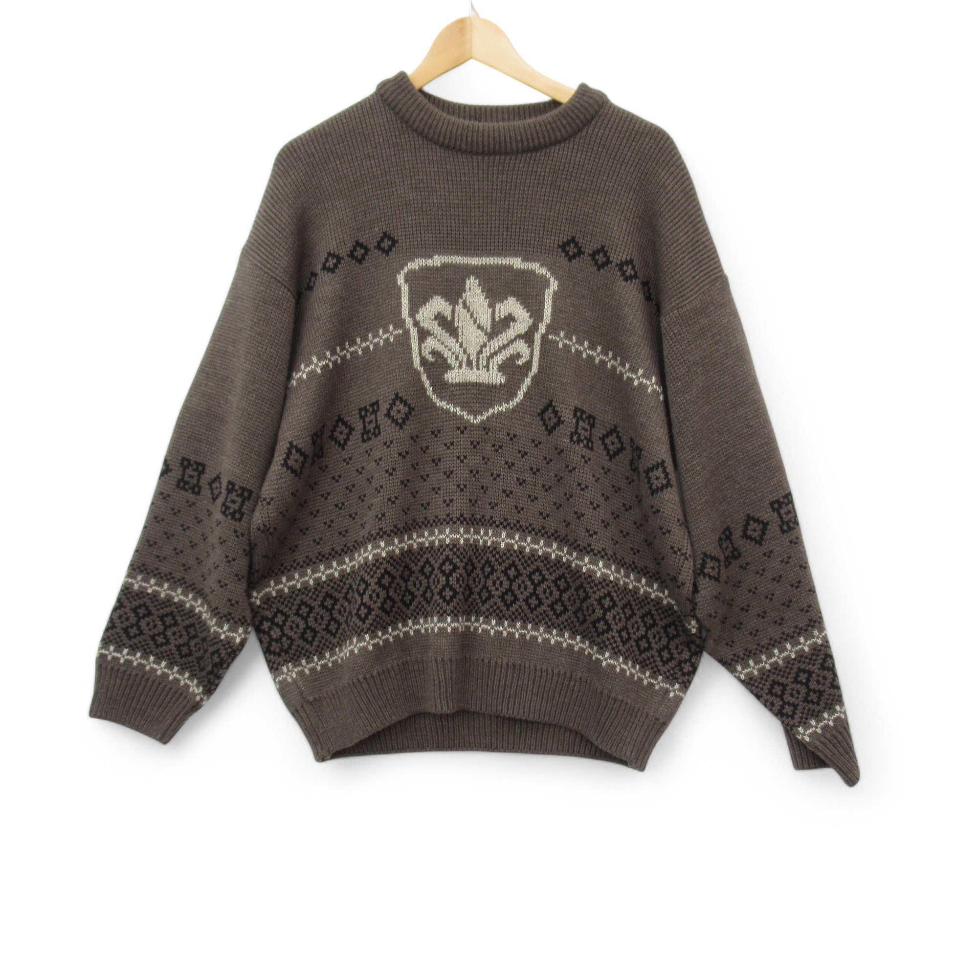 front image for St Michael Jumper Large Brown Knitwear Vintage Menswear | Pre-loved