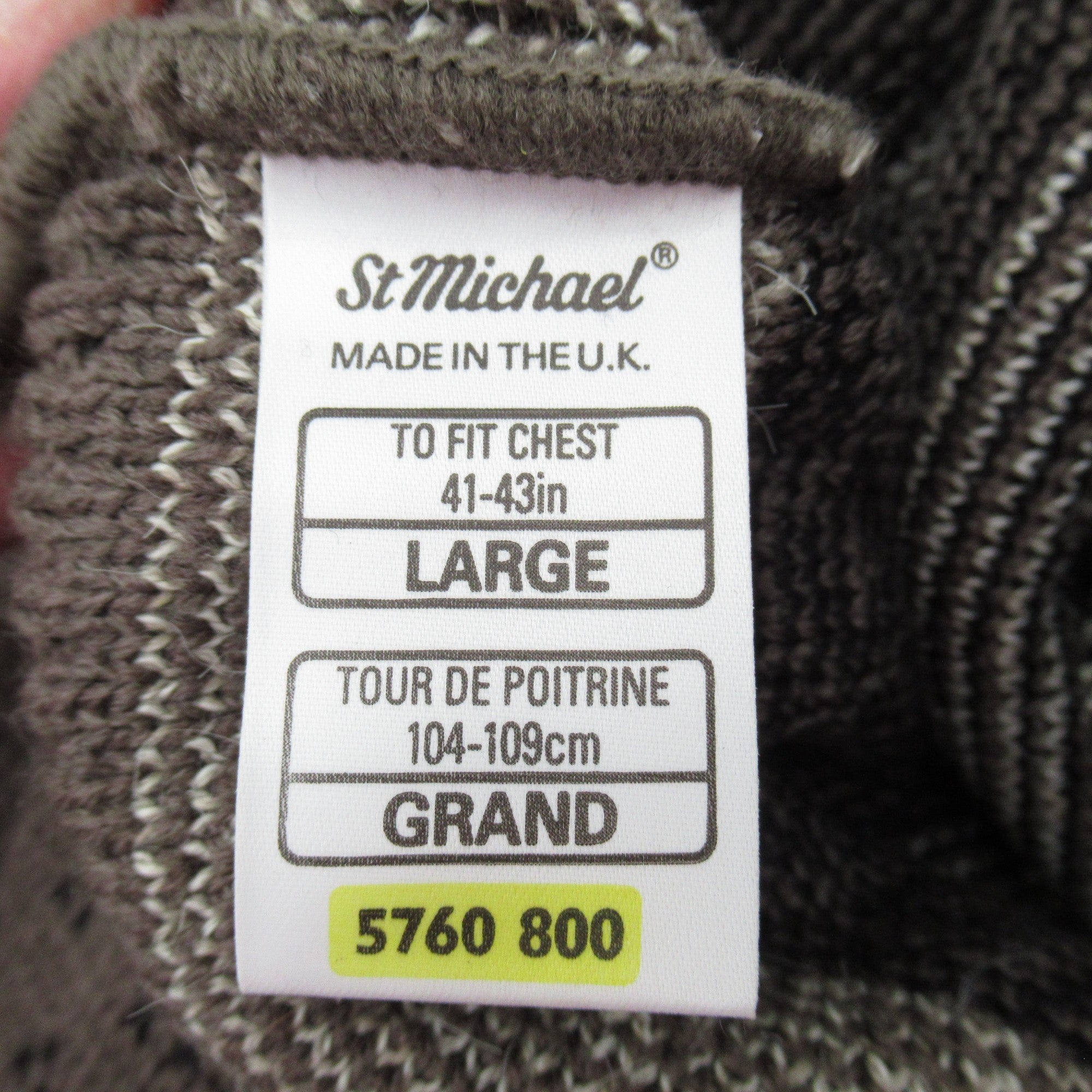 care label image for St Michael Jumper Large Brown Knitwear Vintage Menswear | Pre-loved