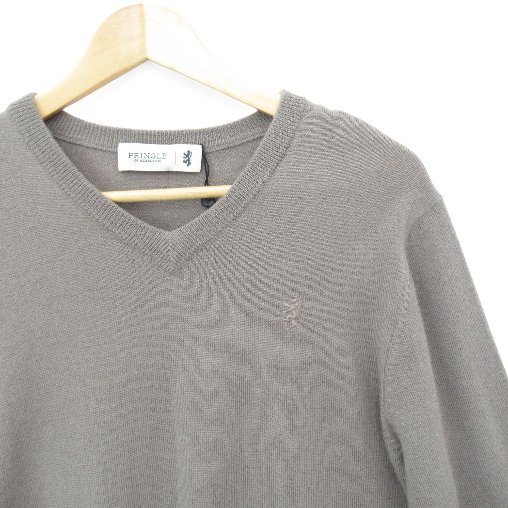 front image for Pringle Jumper Large Brown 100% Wool Menswear | Pre-loved